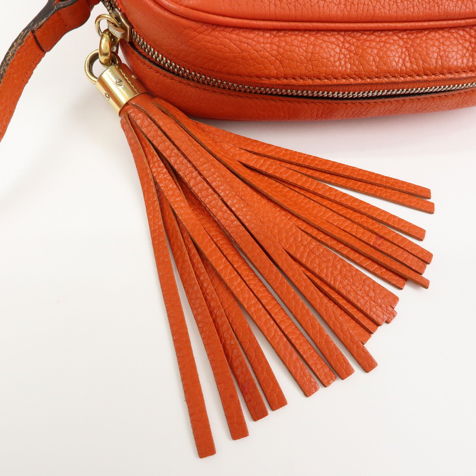 GUCCI SOHO Small Disco Leather Shoulder Bag Orange 308364