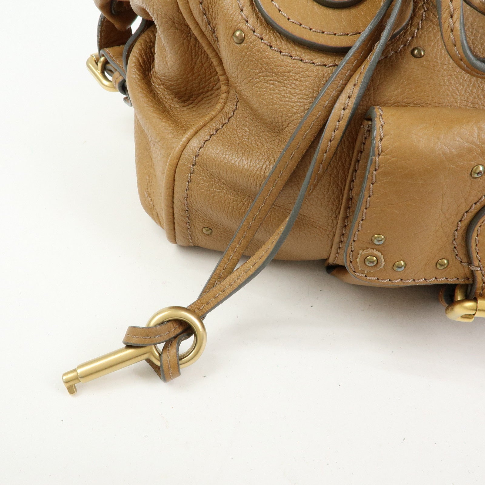 Chloe Paddington Leather Shoulder Bag Boston Bag Brown