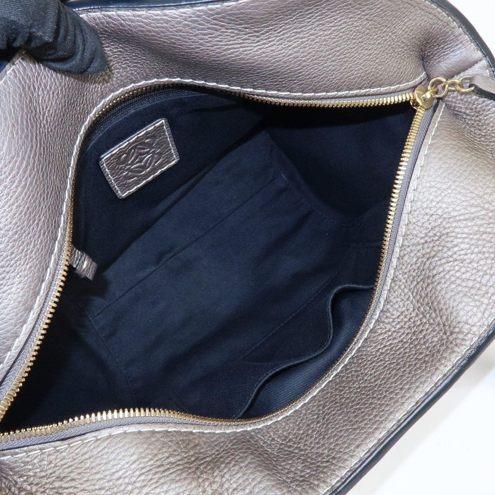 LOEWE New Road Line Repeat Anagram Canvas Calf Leather Hand Bag