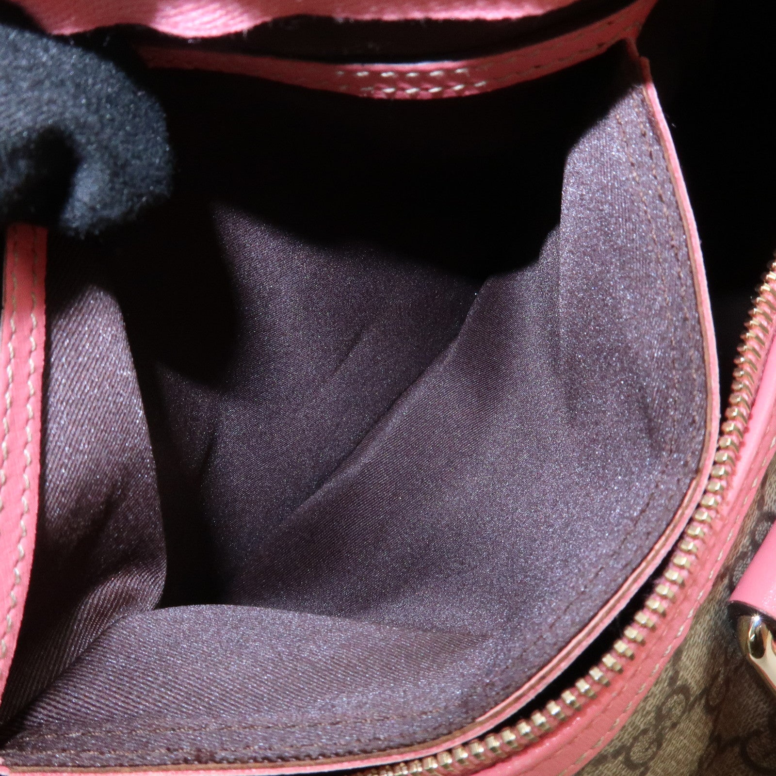 GUCCI GG Supreme Leather Boston Bag Hand Bag Beige Pink 193603