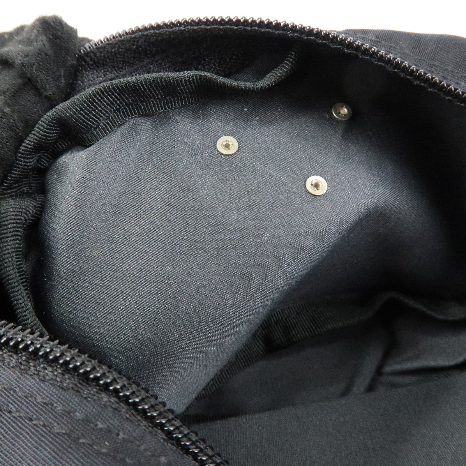 PRADA Triangle Logo Nylon Cosmetic Pouch Makeup Bag Black