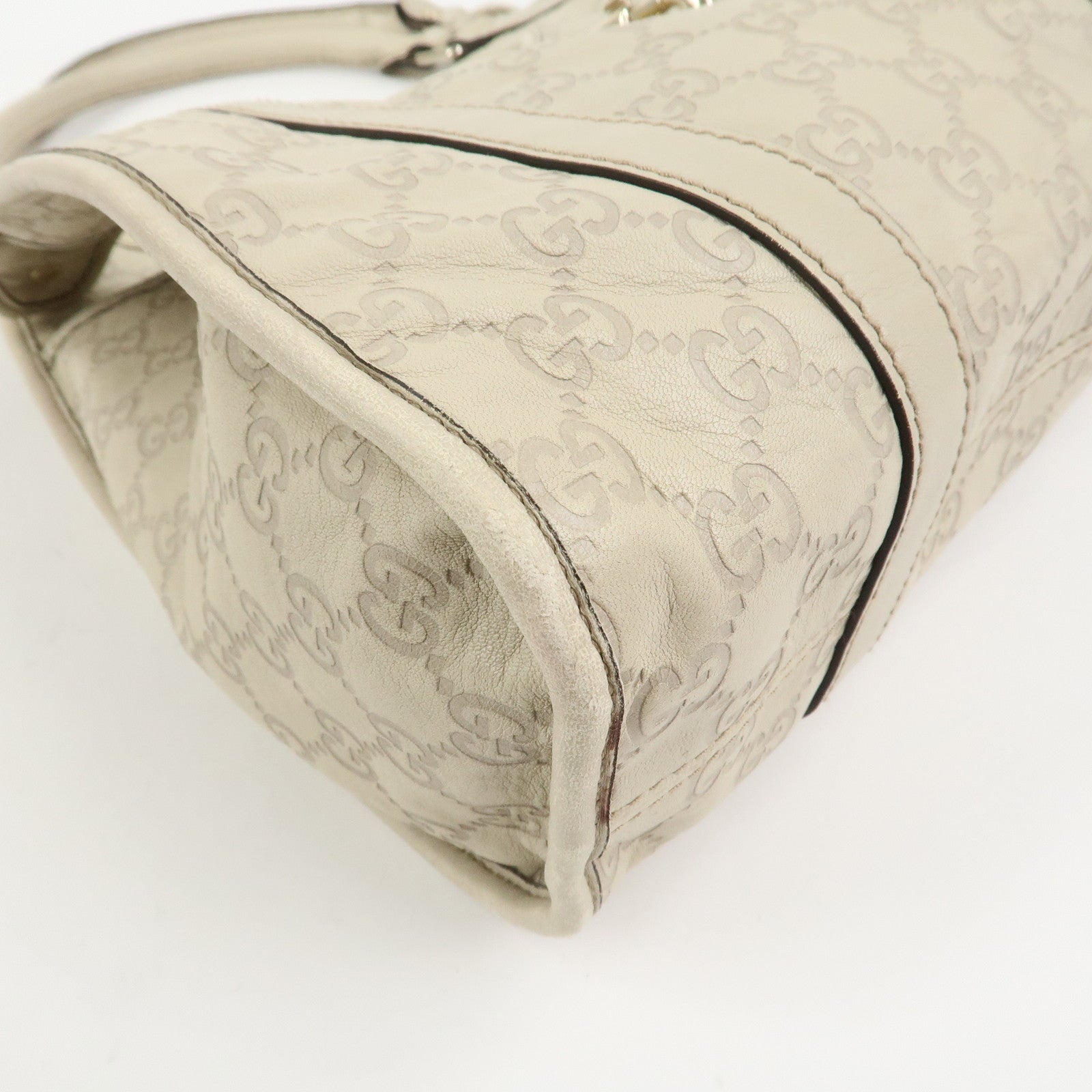 GUCCI Guccissima Leather Shoulder Bag Hand Bag Ivory 203494
