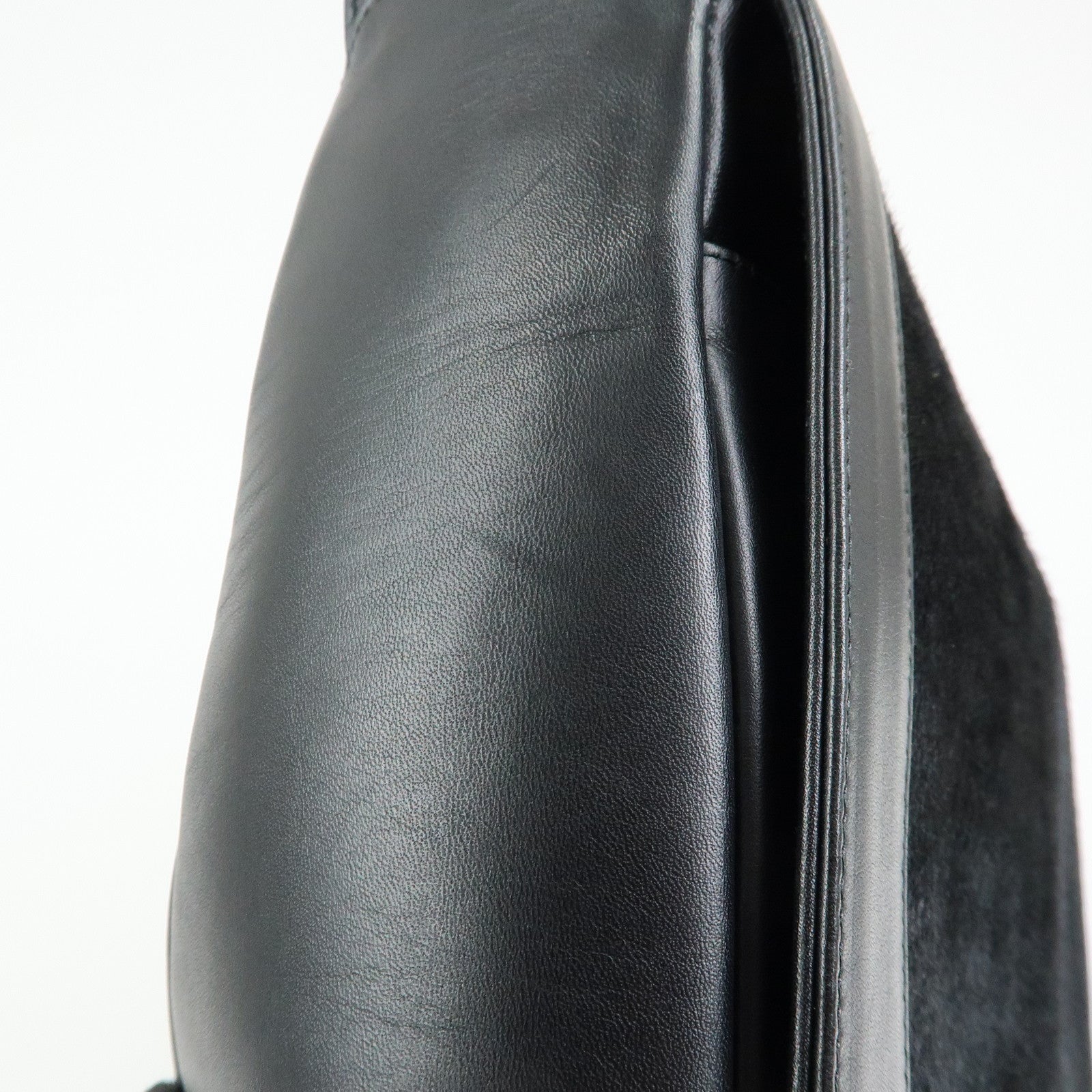 Ferragamo Gancini Calf Hair Leather Shoulder Crossbody Bag Black