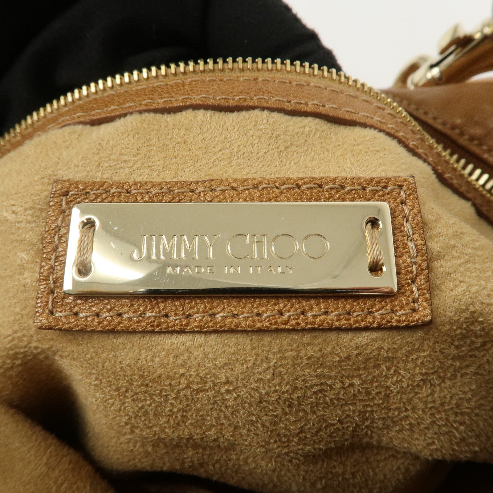 JIMMY CHOO Zodiac Sky Bag Leather Shoulder Bag Light Brown