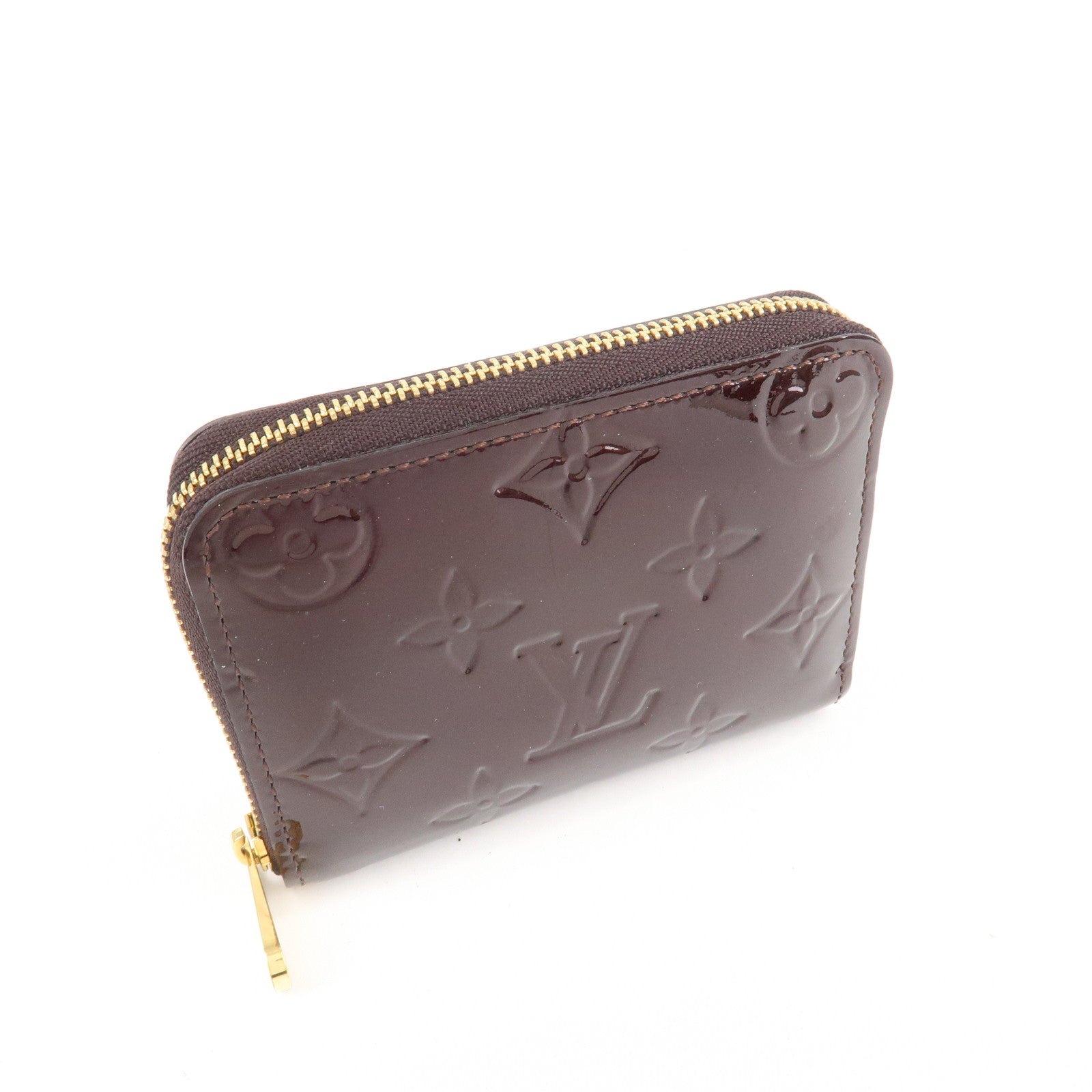 Louis Vuitton Monogram Vernis Zippy Coin Purse Amarante M93607 Used