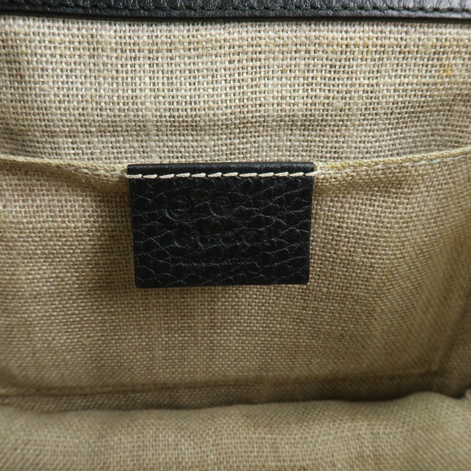 GUCCI Interlocking G Leather Chain Shoulder Bag Black 510304