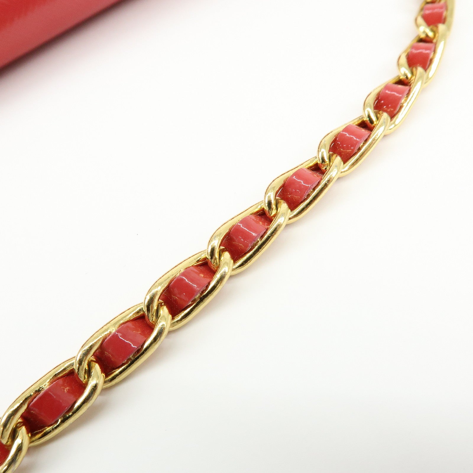 PRADA Patent Leather 2Way Shoulder Chain Bag Hand Bag Pink