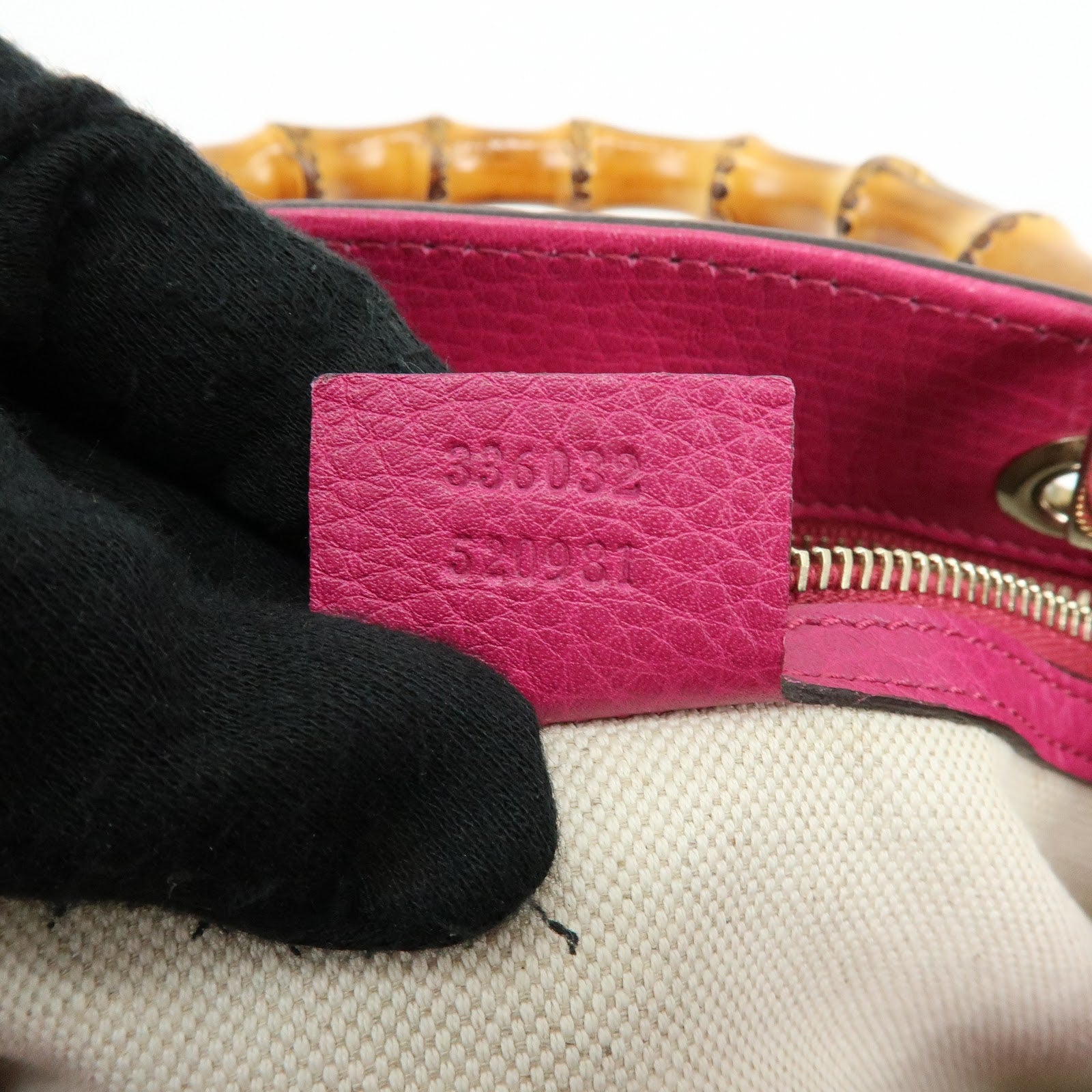 GUCCI Bamboo Leather 2Way Bag Hand Bag Shoulder Bag Pink 336032