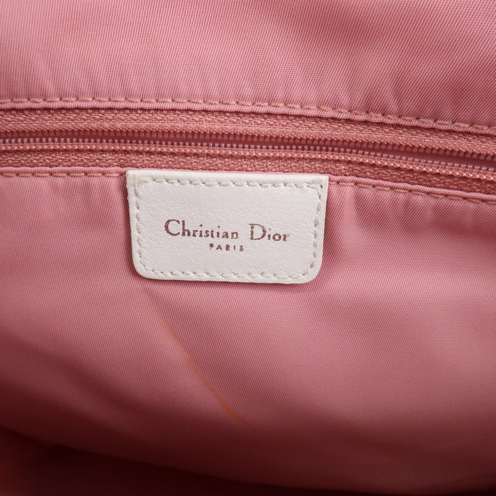 Christian Trotter Dior Canvas Leather Tote Bag Shoulder Bag Pink