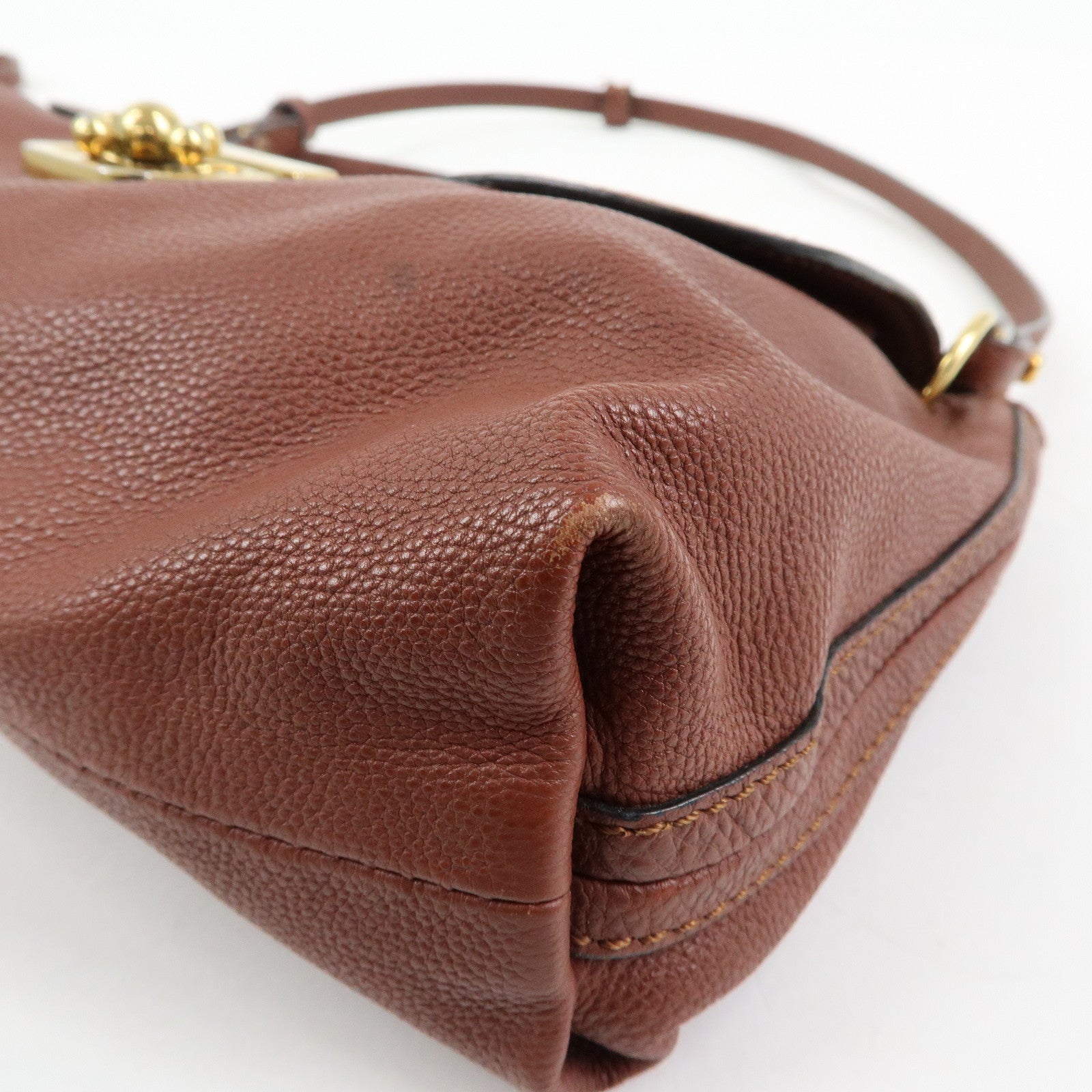 Chloe Elsie Leather 2Way Bag Shoulder Bag Hand Bag Brown