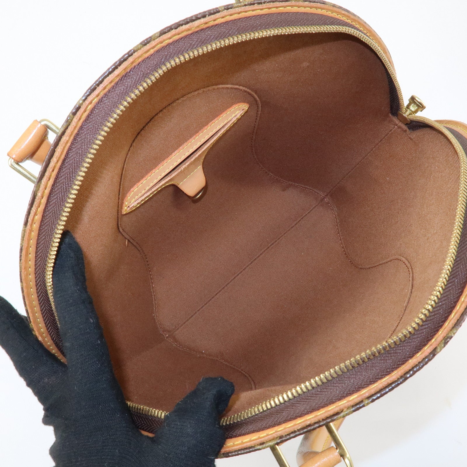 Louis Vuitton Monogram Canvas Ellipse PM Hand Bag Brown M51127 Used