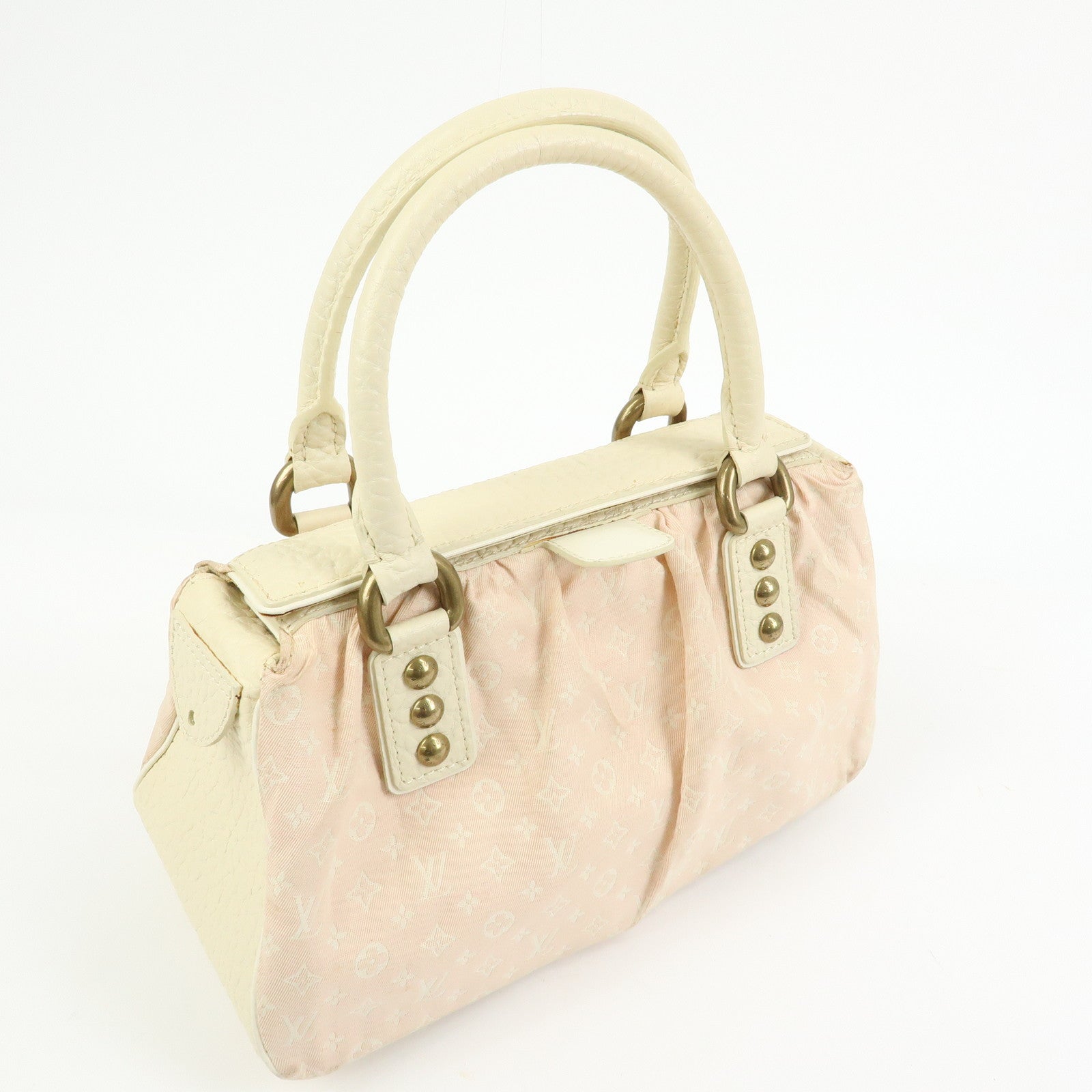 Louis Vuitton Monogram Mini Lin Trapes PM Hand Bag Rose M40062
