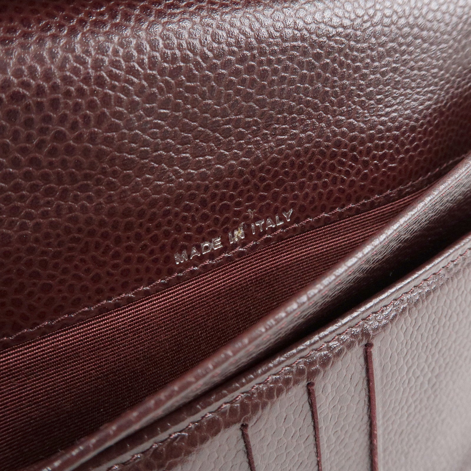 CHANEL COCO Mark Caviarskin Flap Bi-fold Long Wallet Brown