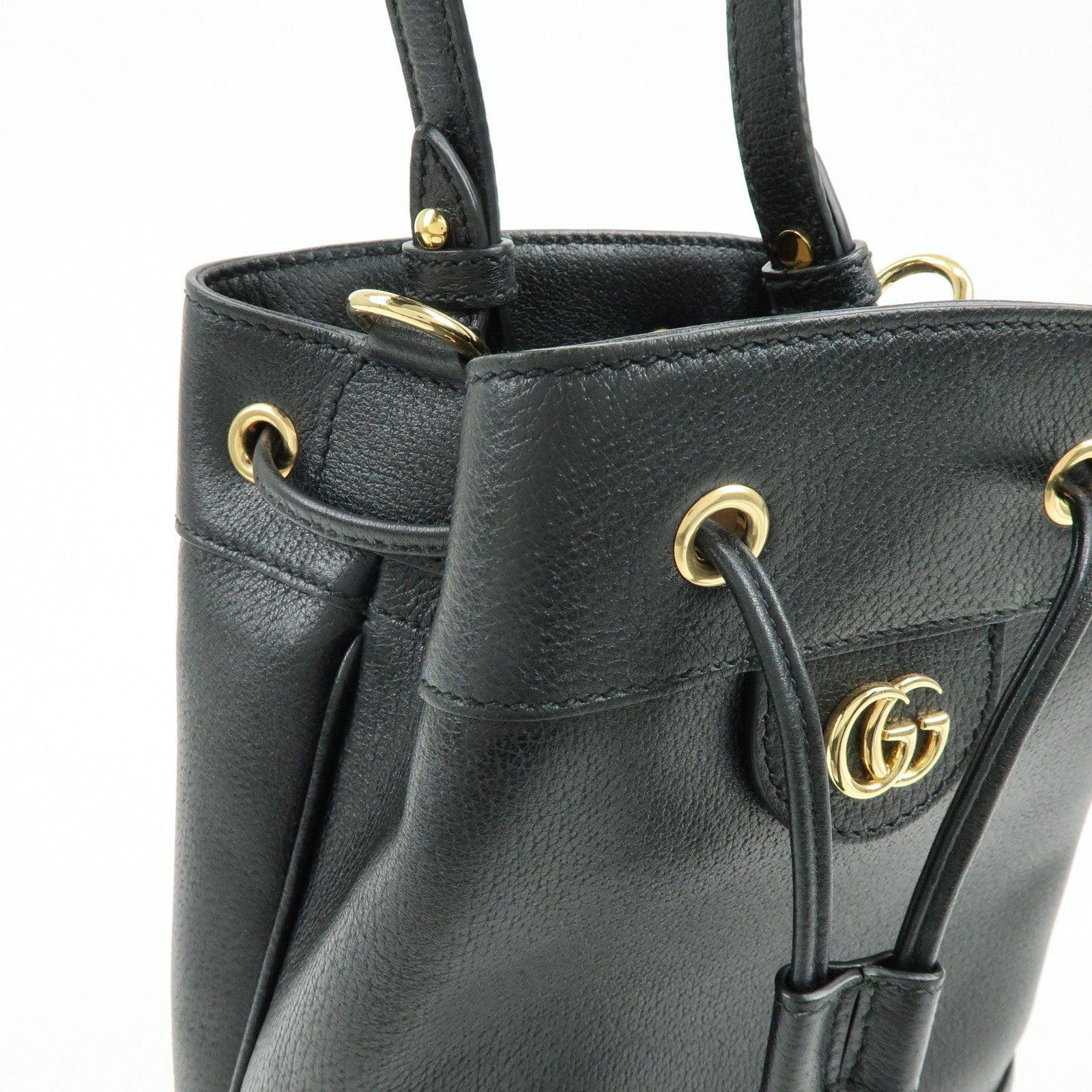 GUCCI Ophidia Sherry GG Marmont 2way Bucket Bag Small Black 610846