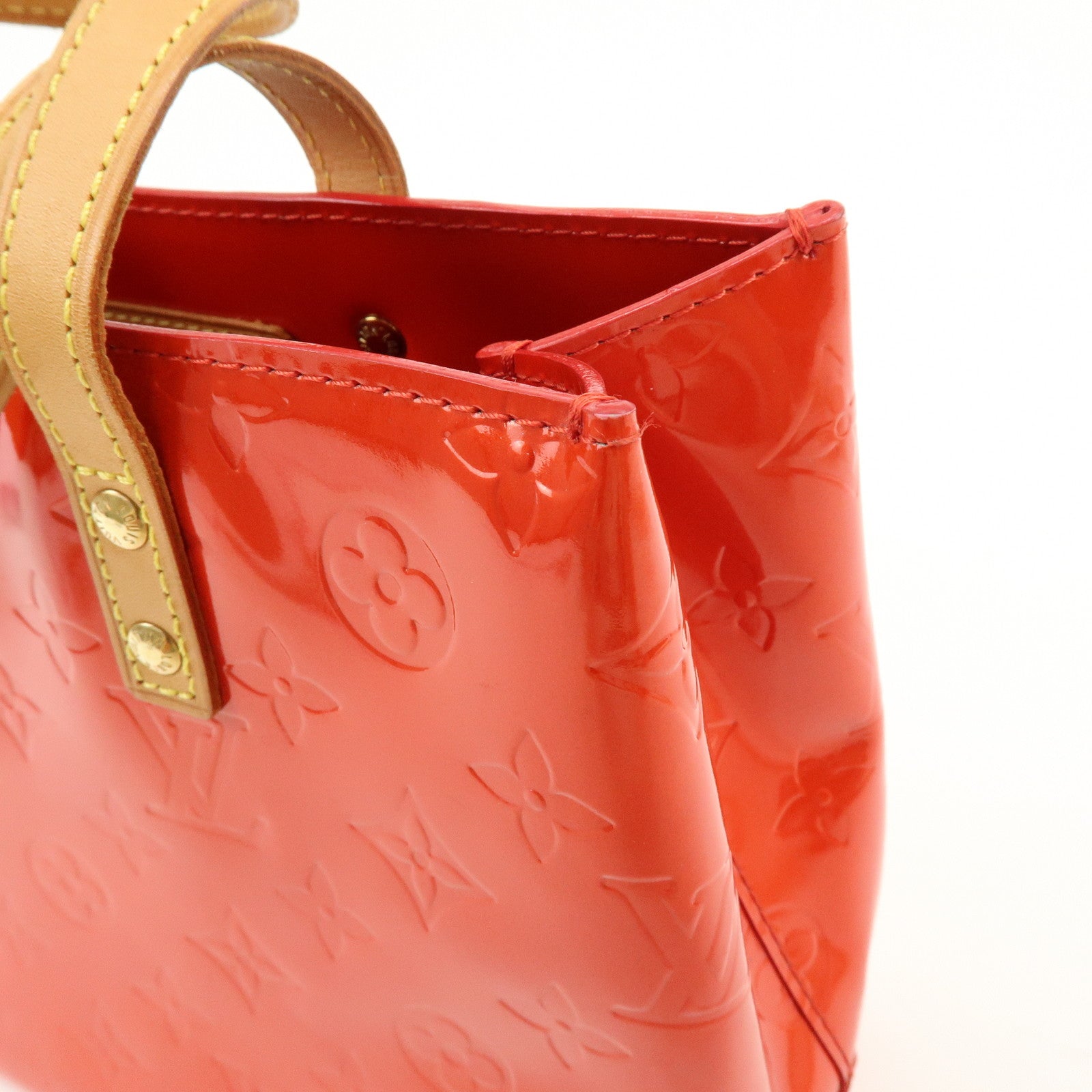 Louis Vuitton Monogram Vernis Lead PM Hand Bag Rouge M91088