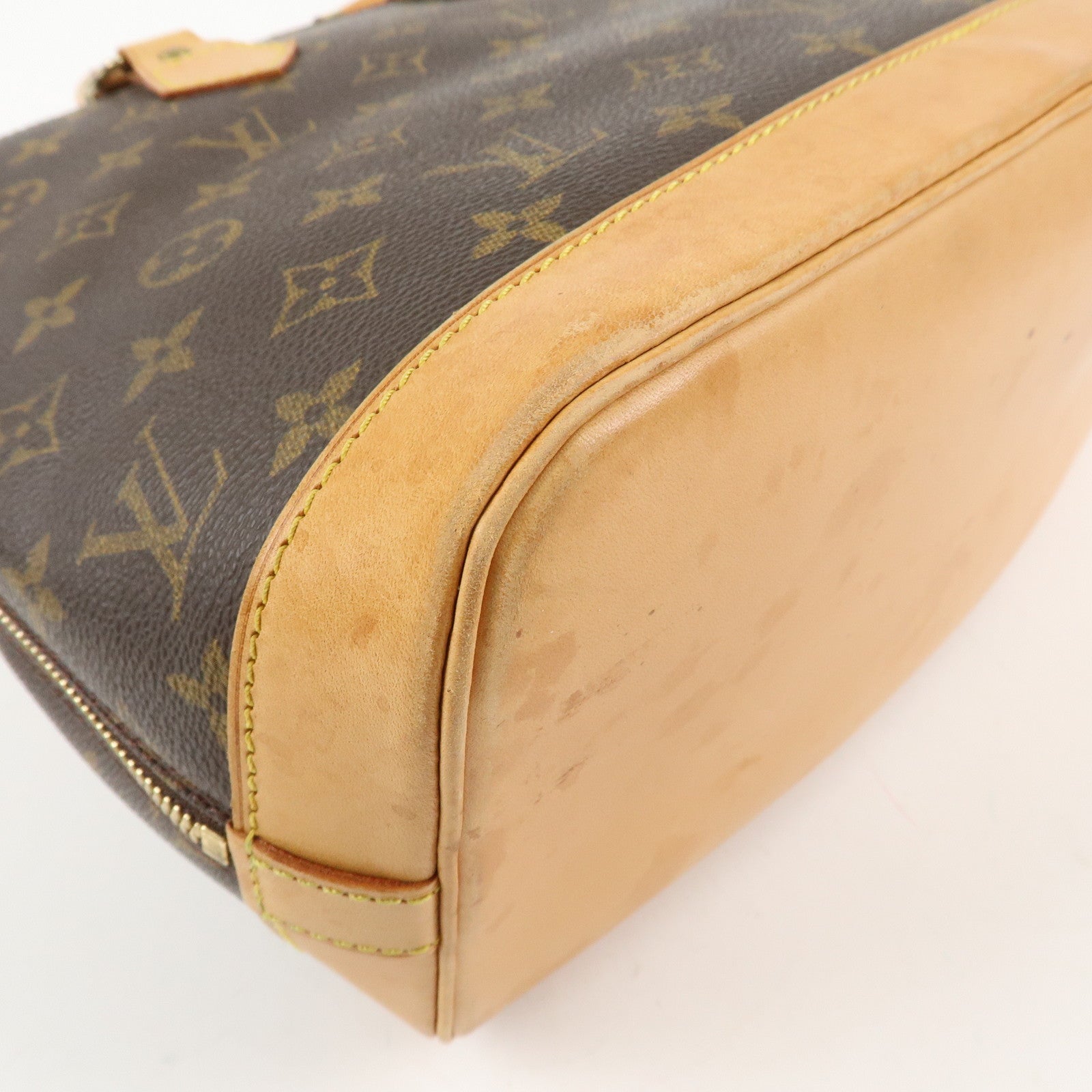 Louis Vuitton Monogram Alma Hand Bag Brown Brown M51130 Used