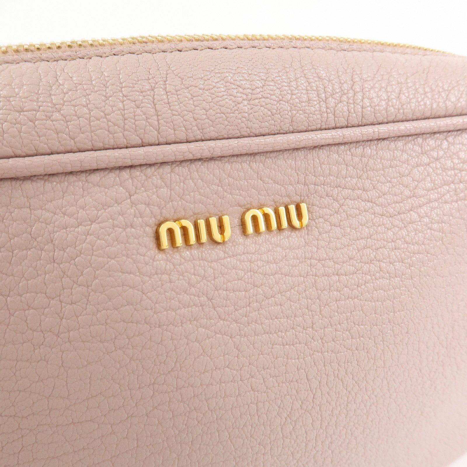 MIU MIU Leather Shoulder Bag Crossbody Bag Pink 5BH056