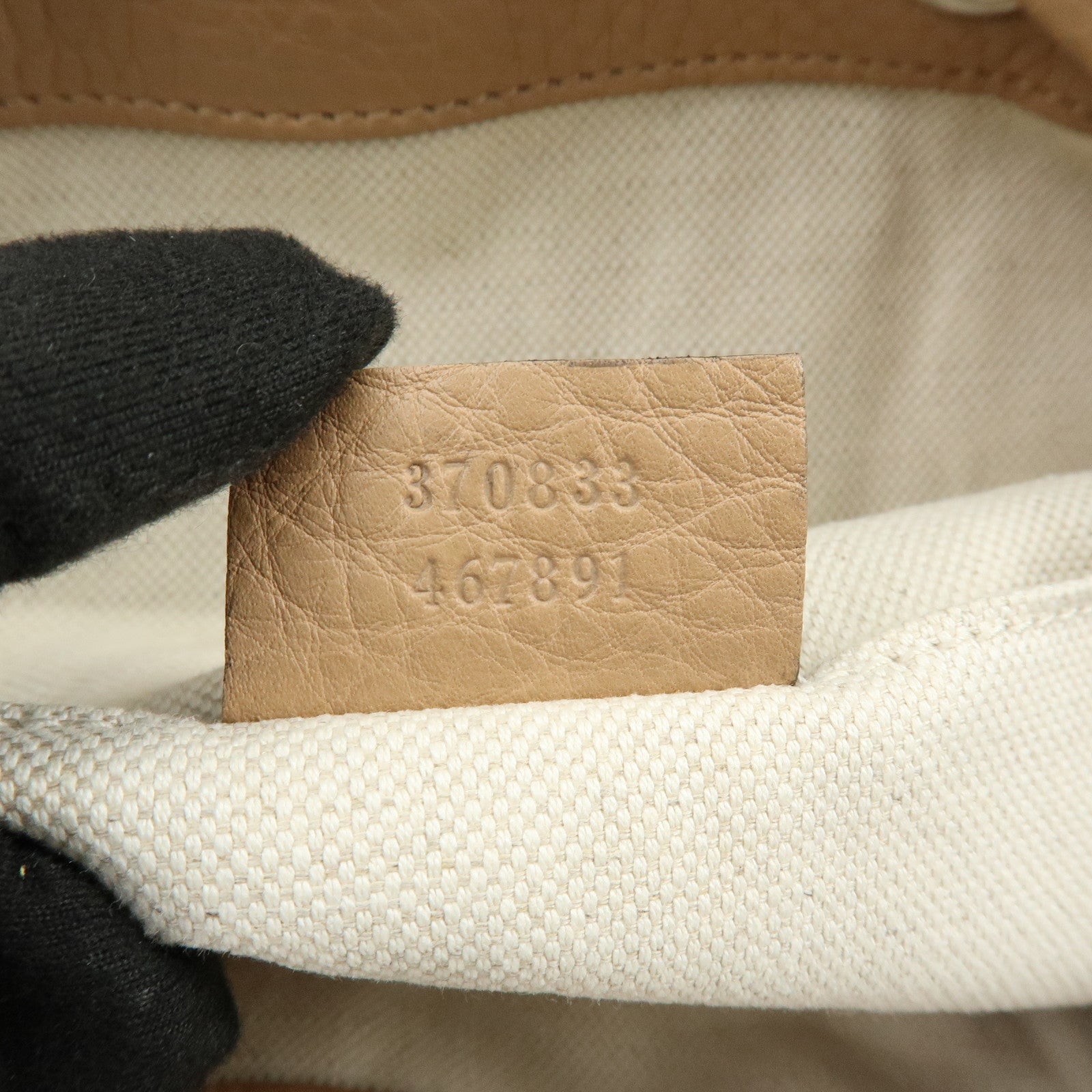 GUCCI Bamboo Leather Tassel Backpack Rucksack Pink Beige 370833