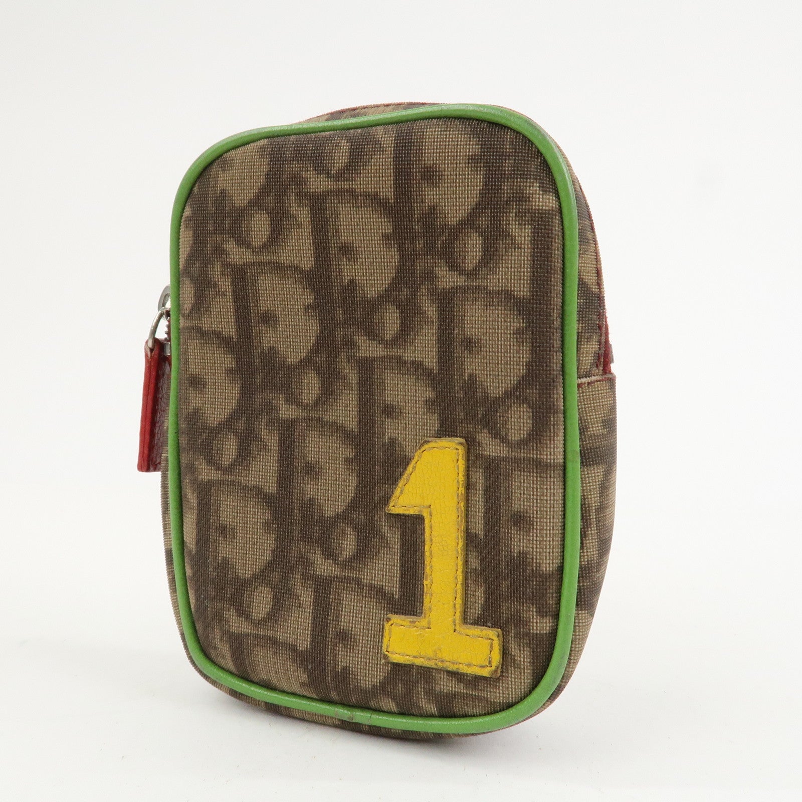 Christian Dior Rasta Trotter PVC Leather Pouch Cosmetic Pouch Brown