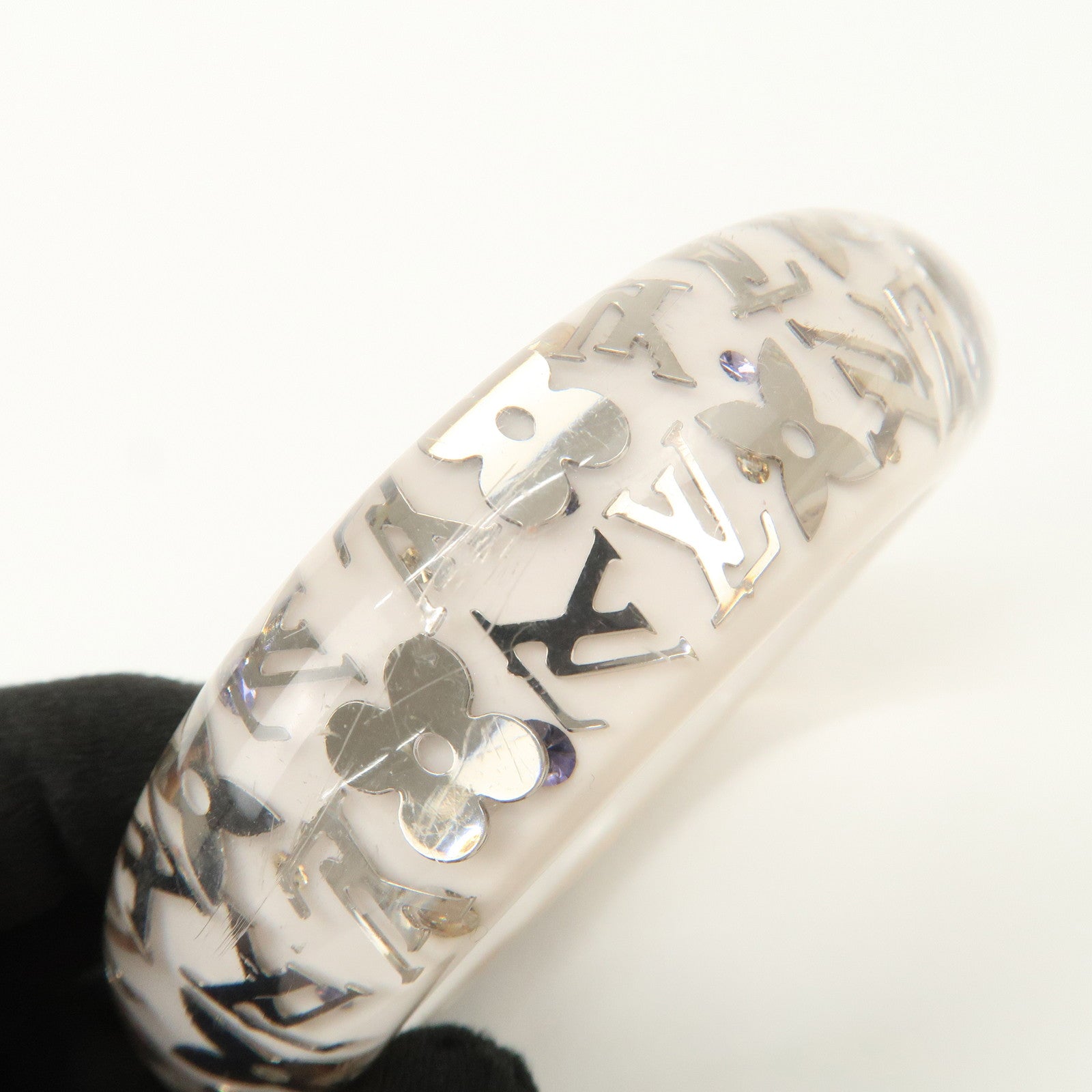 Louis Vuitton Bracelet Inclusion GM Plastic Bracelet Silver White