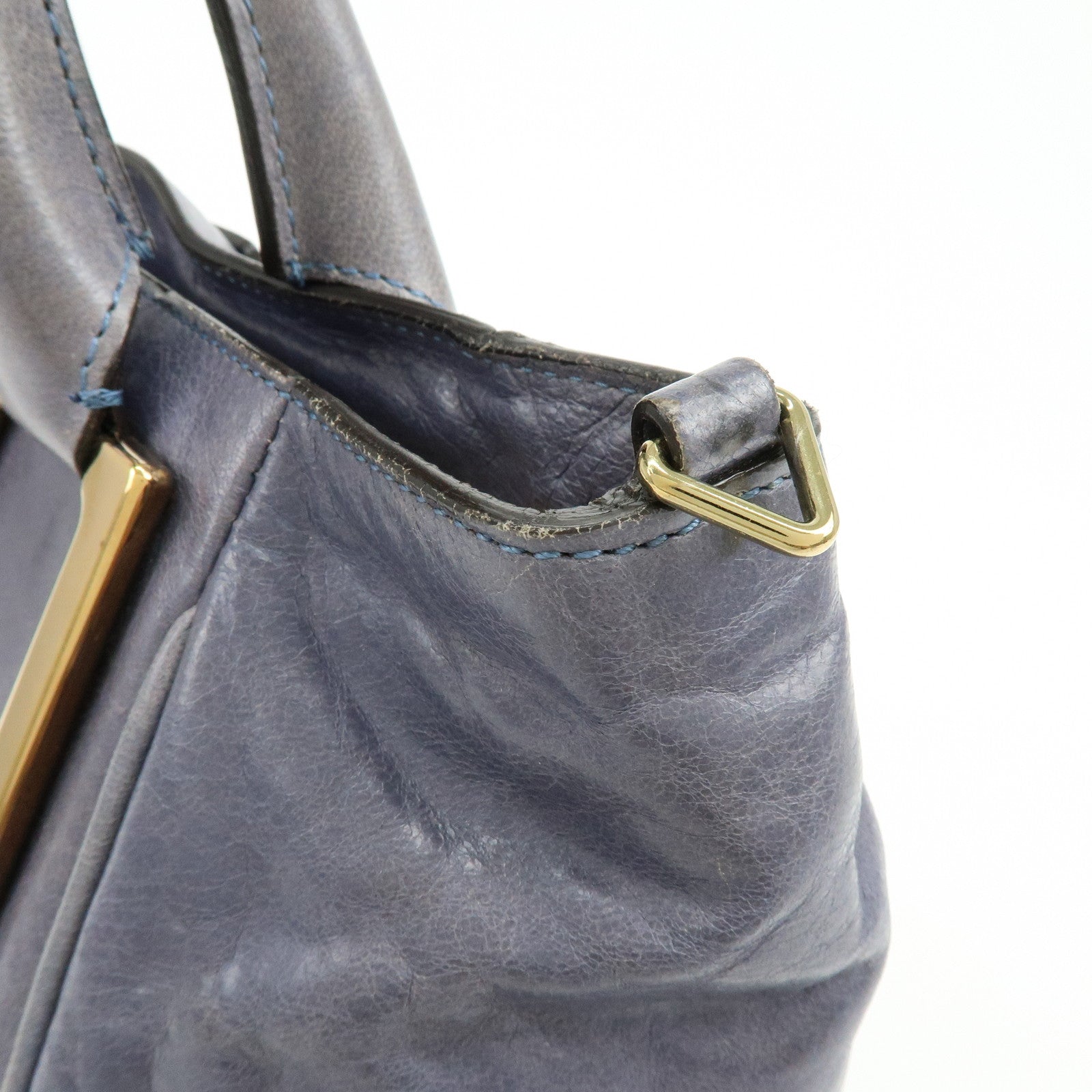 Chloe Ethel Leather 2Way Bag Shoulder Bag Hand Bag Gray
