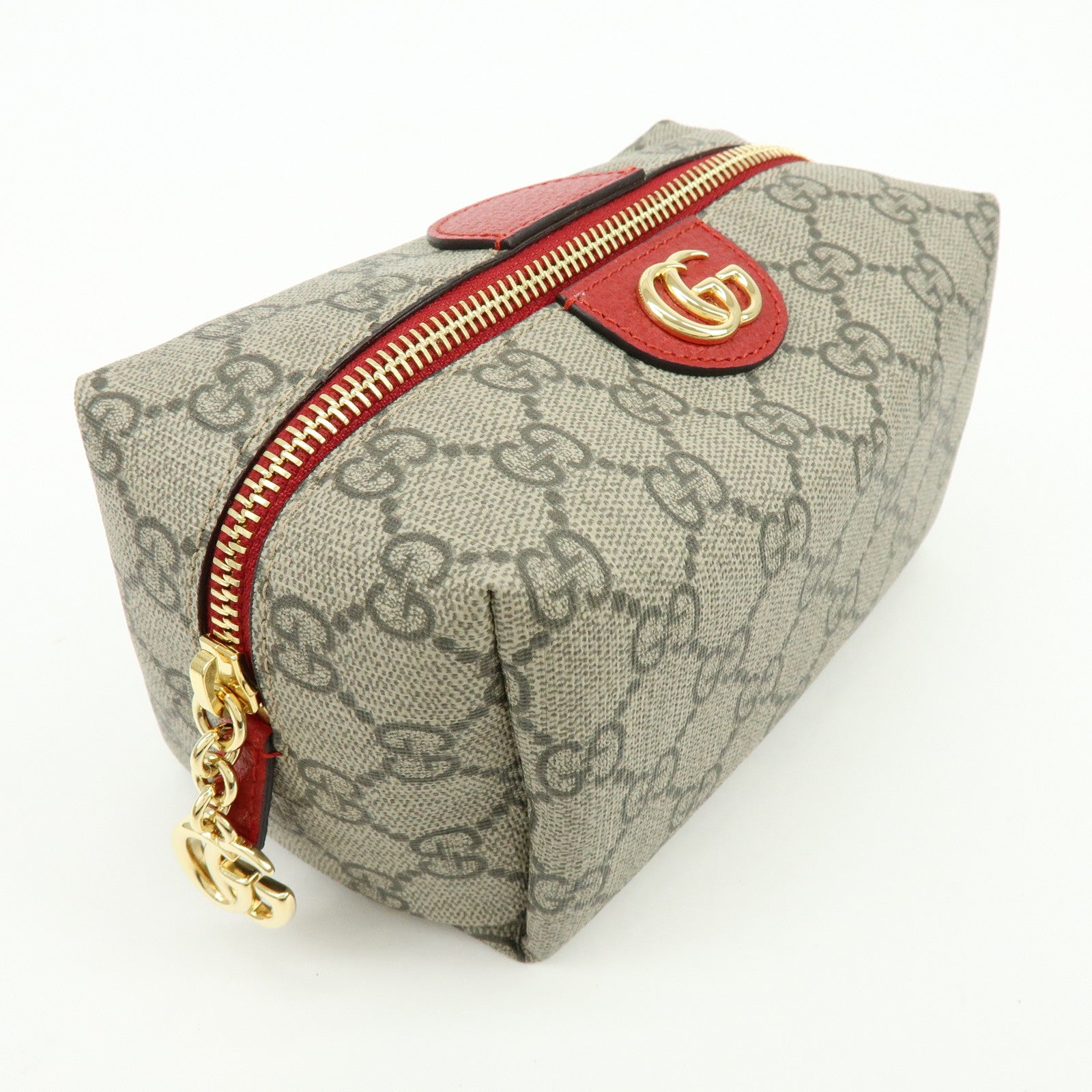 GUCCI GG Marmont GG Supreme Cosmetic Pouch Brown Red 548393