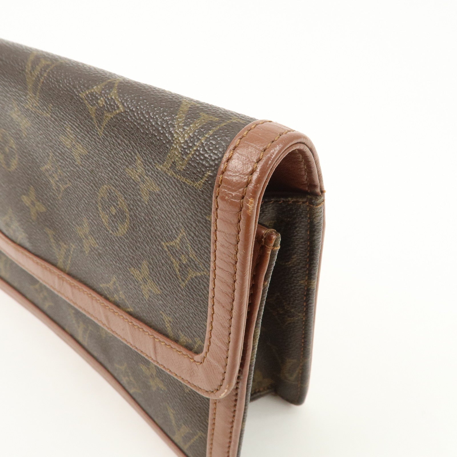 Louis Vuitton Monogram Pochette Damme PM Clutch Bag Brown M51812
