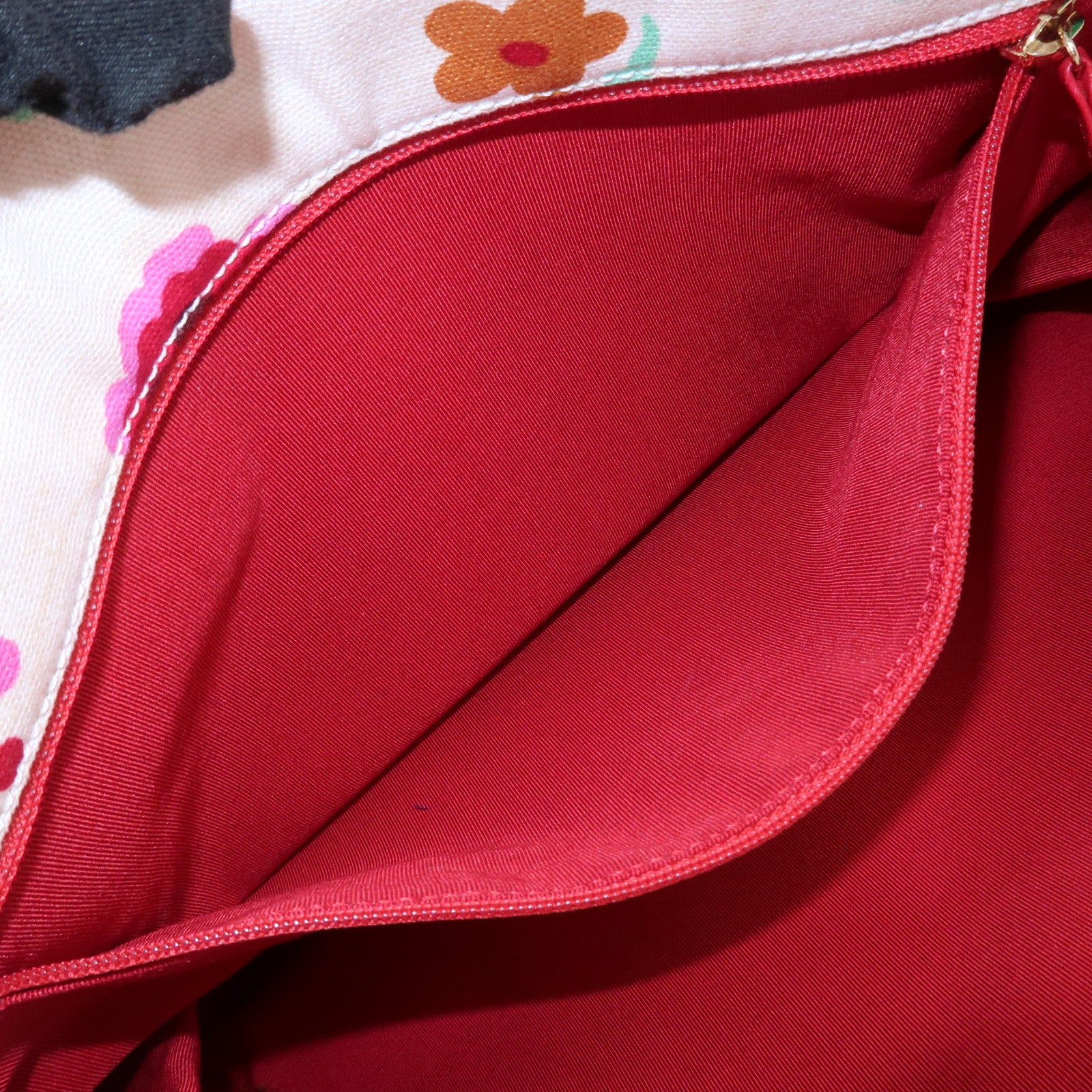 CHANEL Canvas Lamb Skin Tote Bag Shoulder Bag Flora A25388
