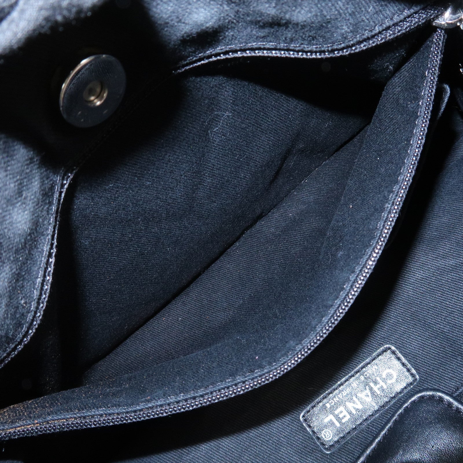 CHANEL COCO Mark Canvas Leather Chain Shoulder Bag Black