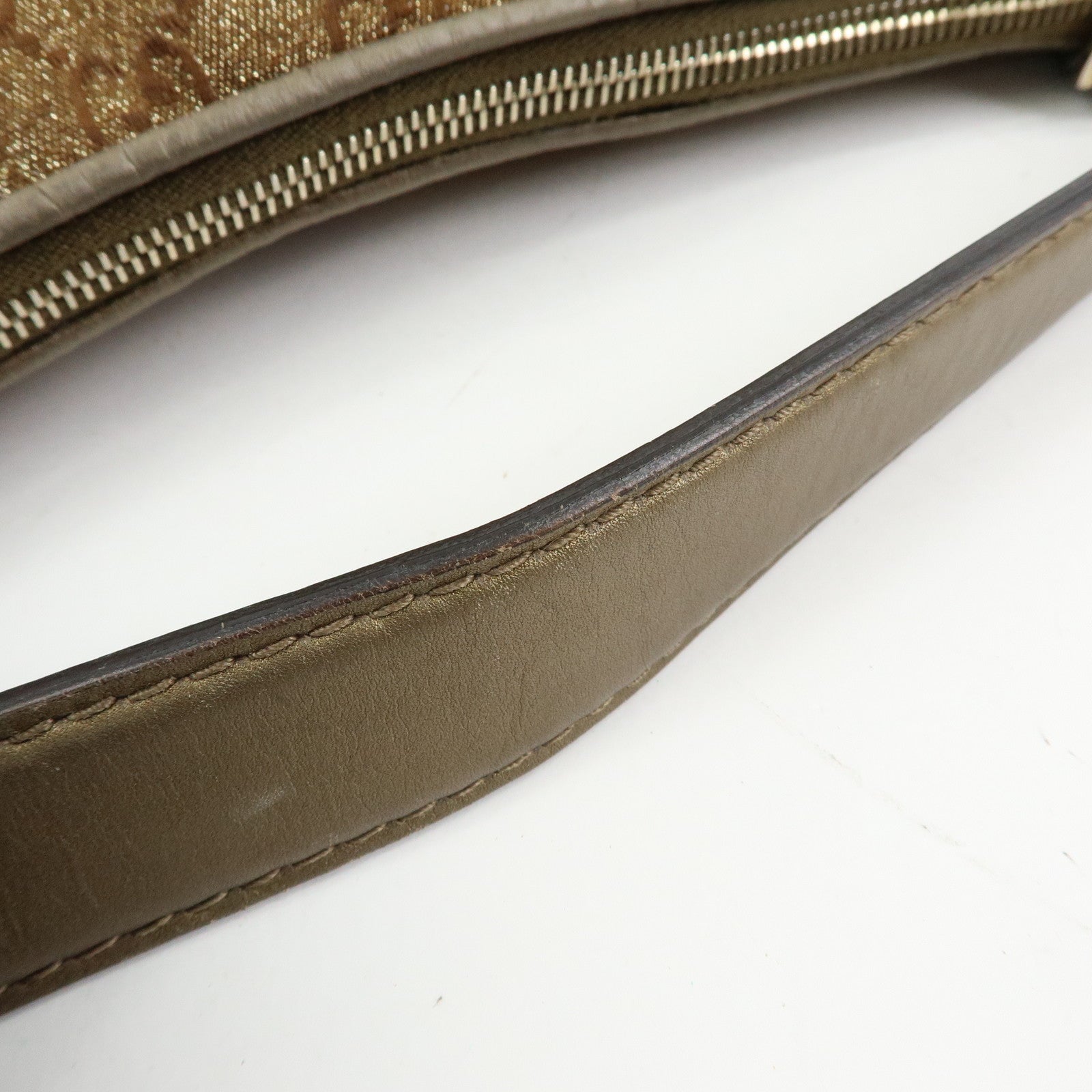 GUCCI Bamboo Heartbit GG Canvas Leather Shoulder Bag Brown 269959