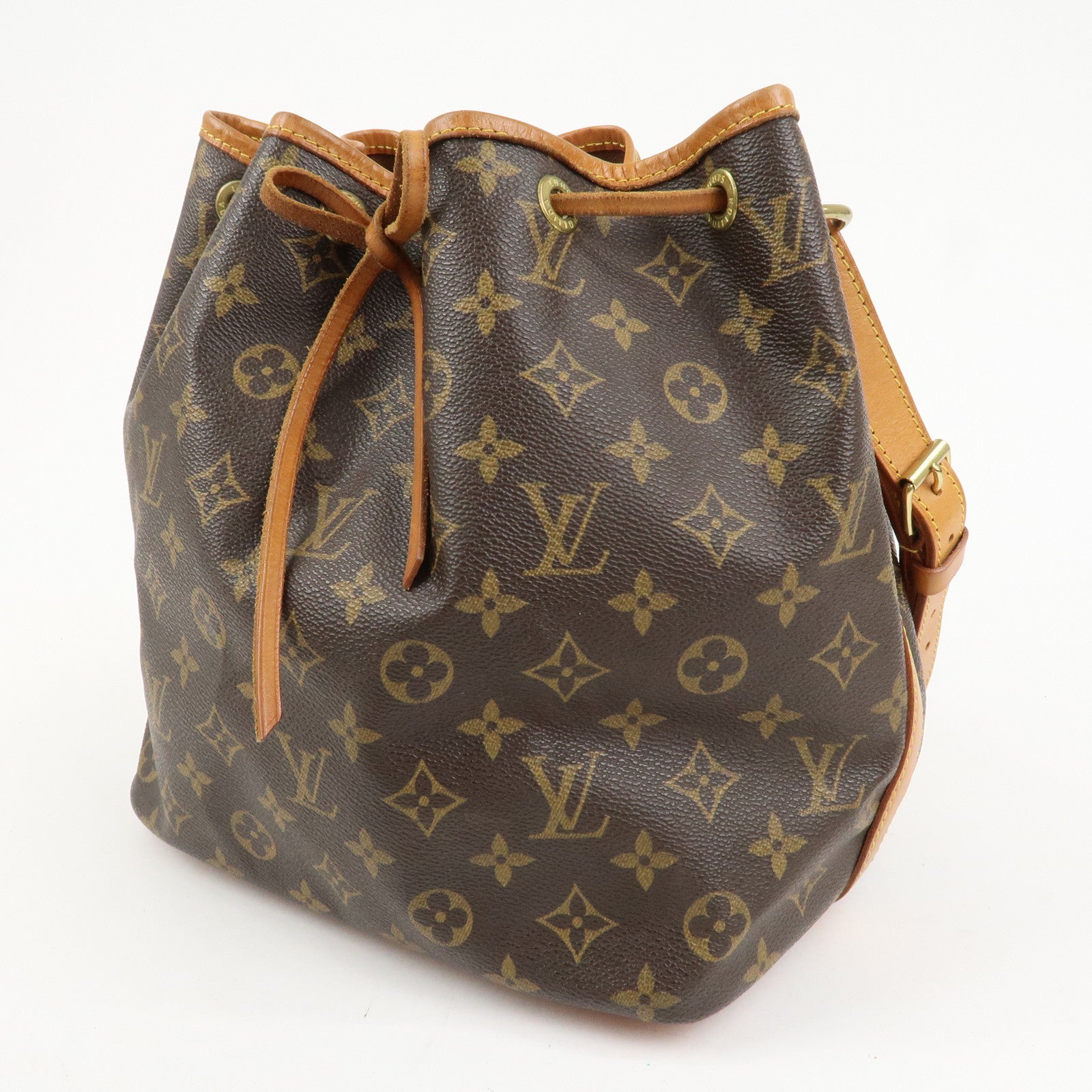 Louis Vuitton Monogram Petit Noe Shoulder Bag Brown M42226