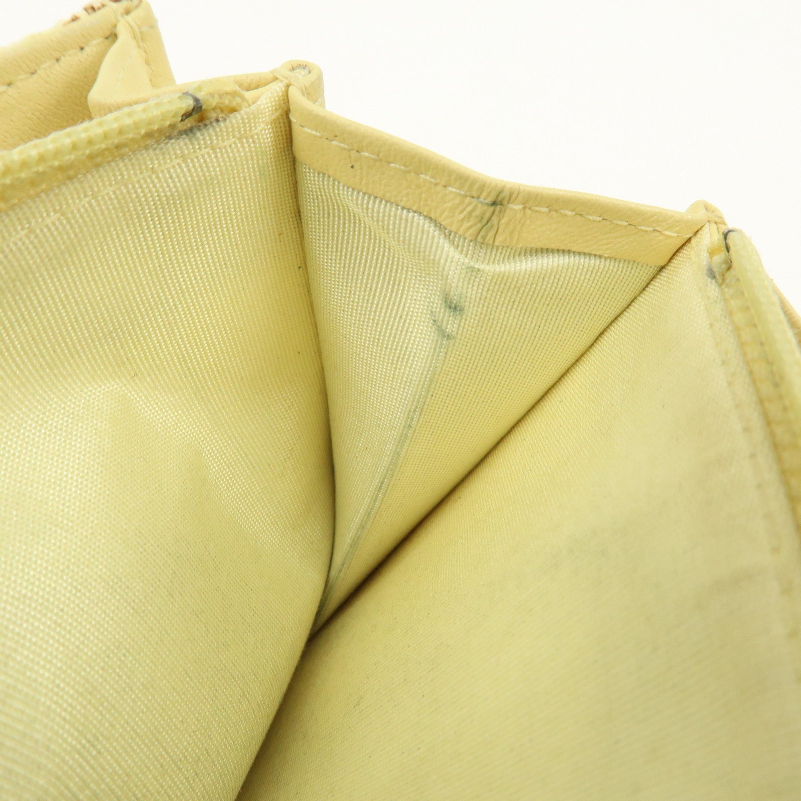 CHANEL Deauville COCO Mark Raffia Leather Long Wallet Yellow