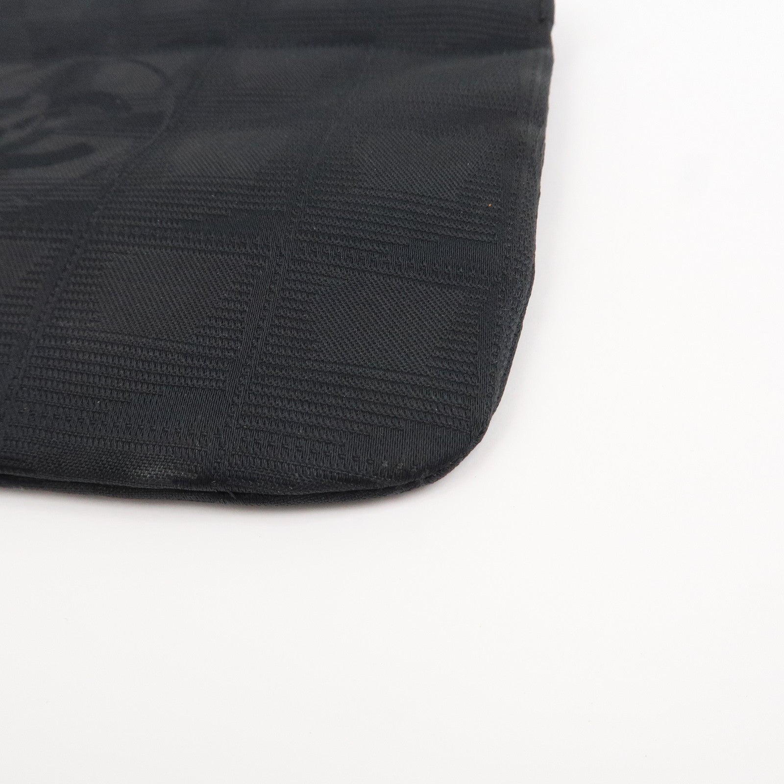 CHANEL Sports Line Nylon Leather Small Pouch Cosmetic Pouch Black