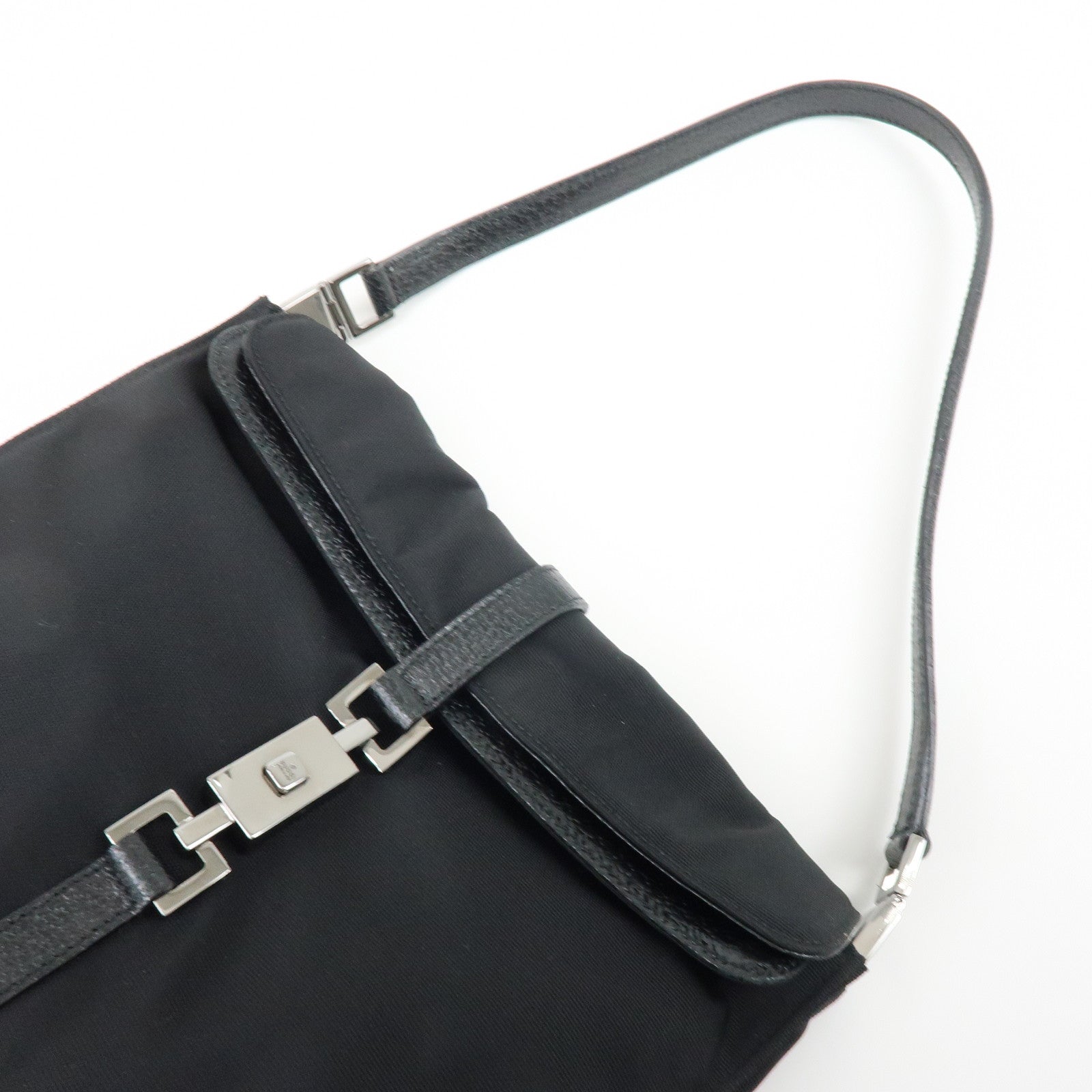 GUCCI Jackie Canvas Leather Shoulder Bag Hand  Bag Black 001・3734