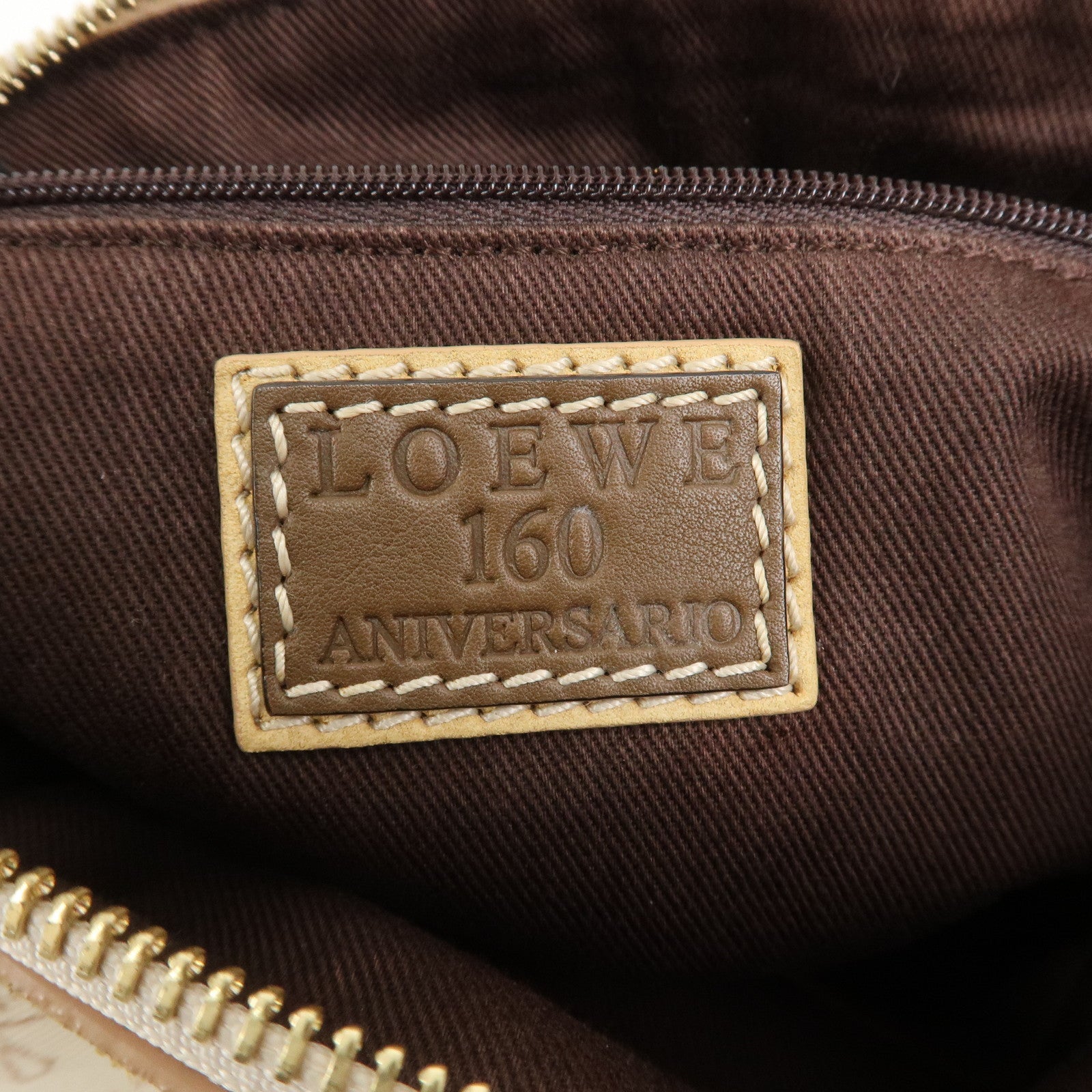 LOEWE Anagram Canvas Suede Leather Shoulder Bag 160th Anniversary