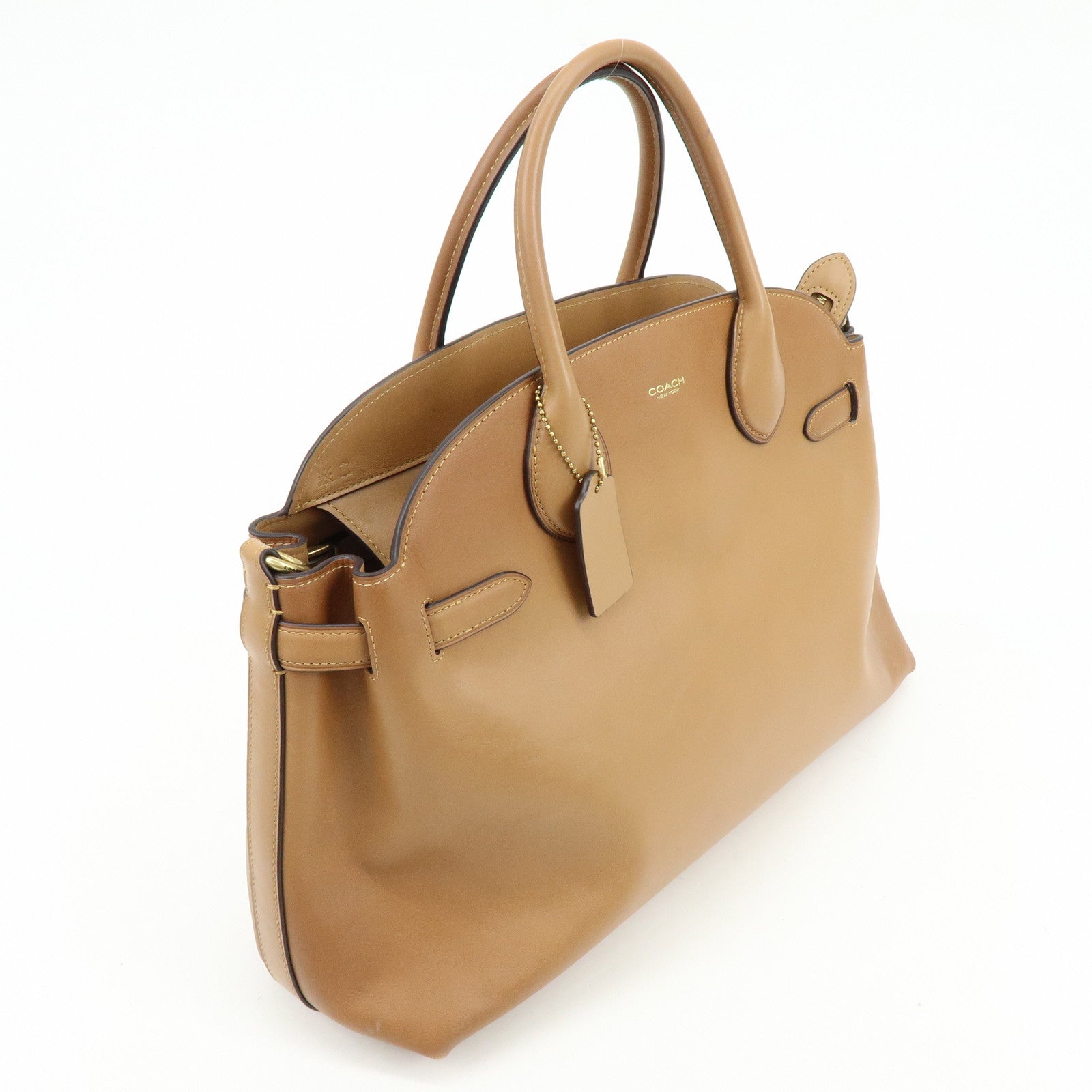 COACH Empire Calf Leather 2Way Shoulder Bag Hand Bag Brown