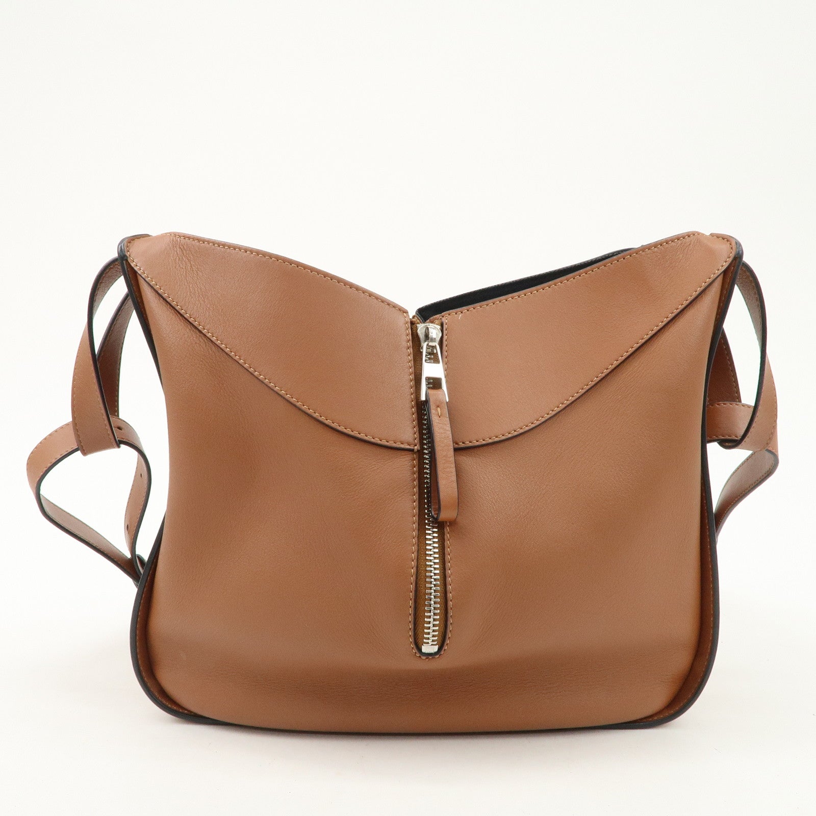 LOEWE Leather Hammock Medium Hand Bag Shoulder Bag Tan Used