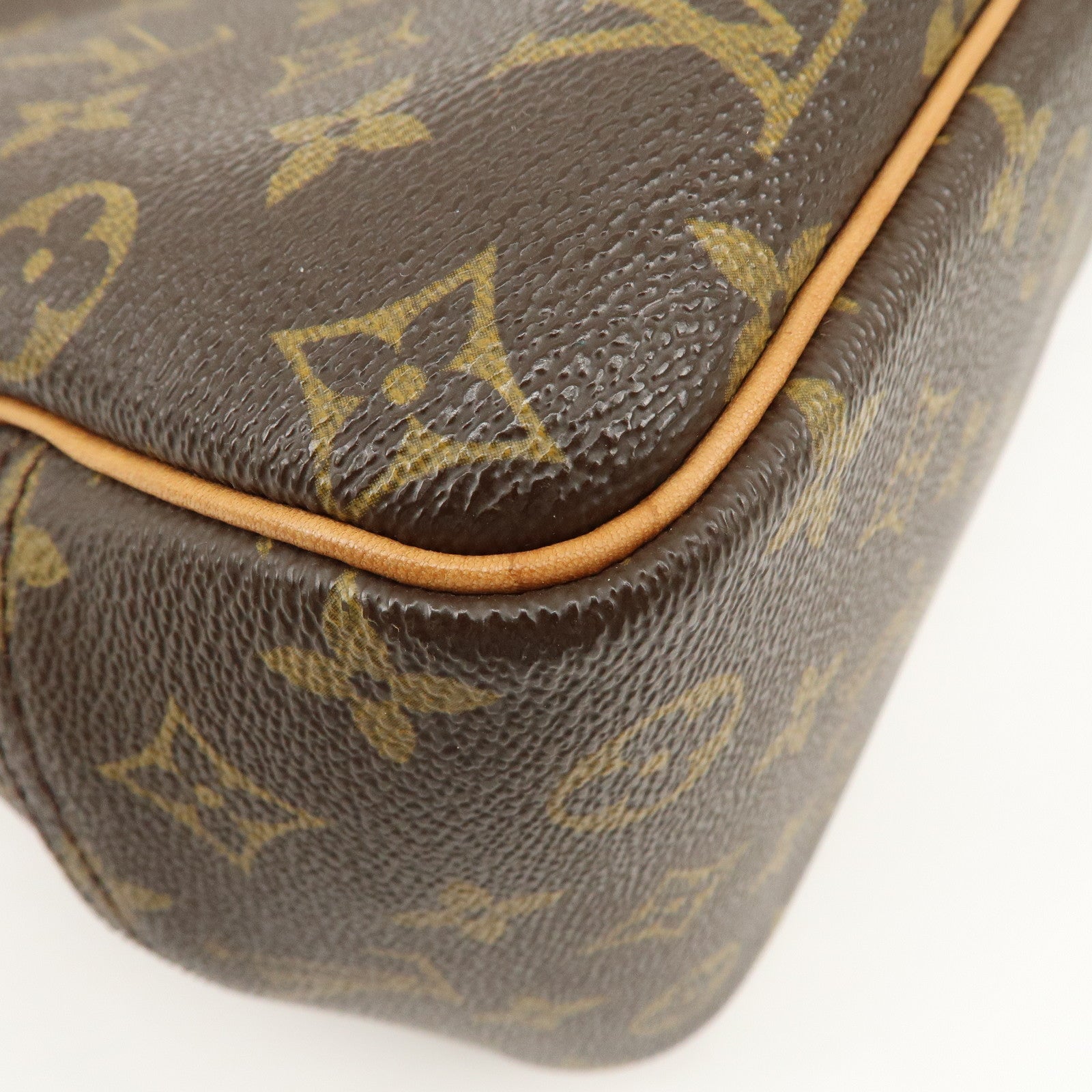 Louis Vuitton Monogram Deauville Hand Bag Brown M47270 Used