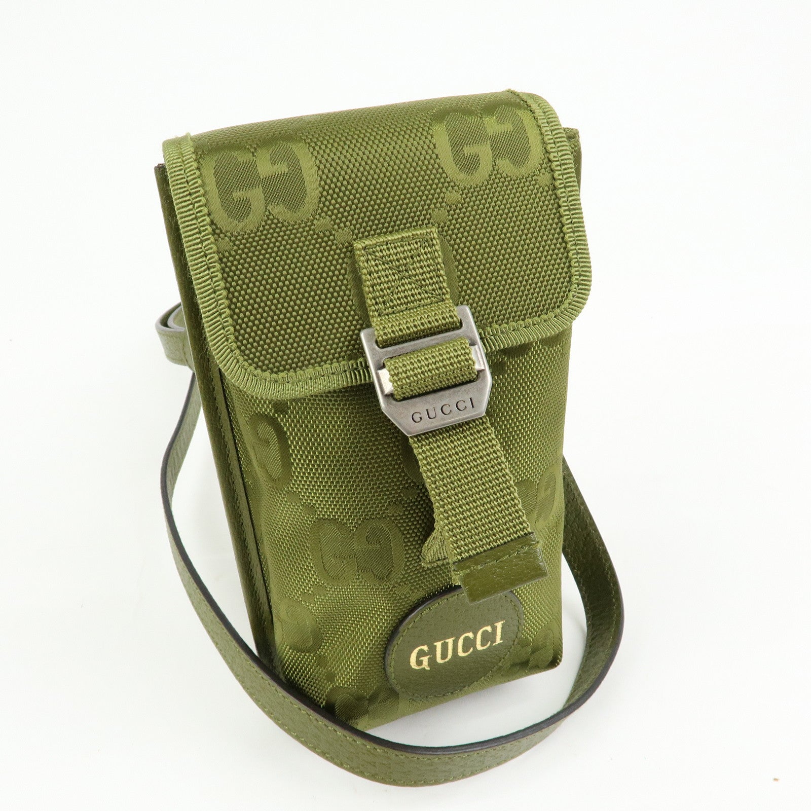 GUCCI Off The Grid Nylon Shoulder Bag Crossbody Bag Green 696018