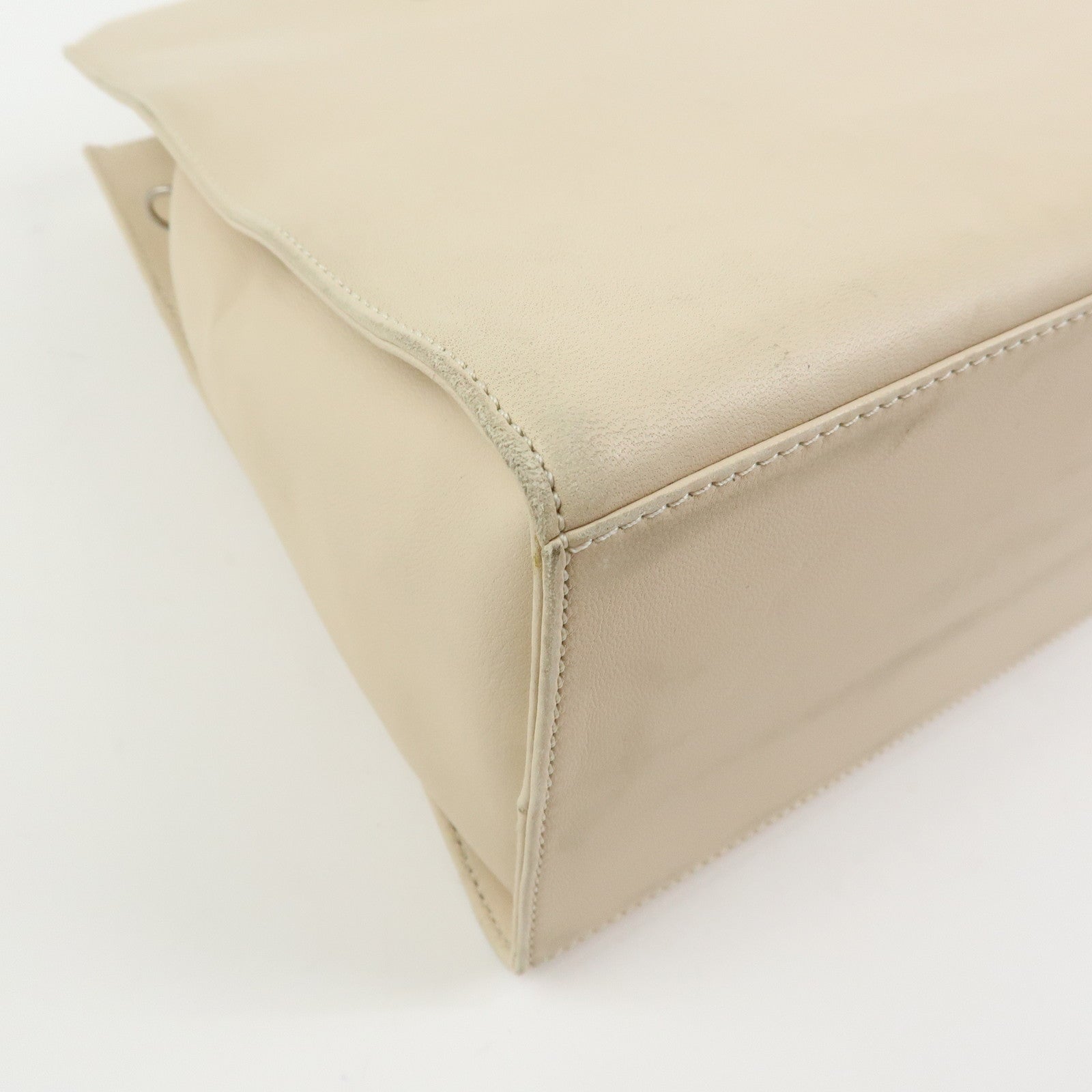 LOEWE Anagram Nappa Leather 2Way Bag Hand Shoulder Bag Ivory