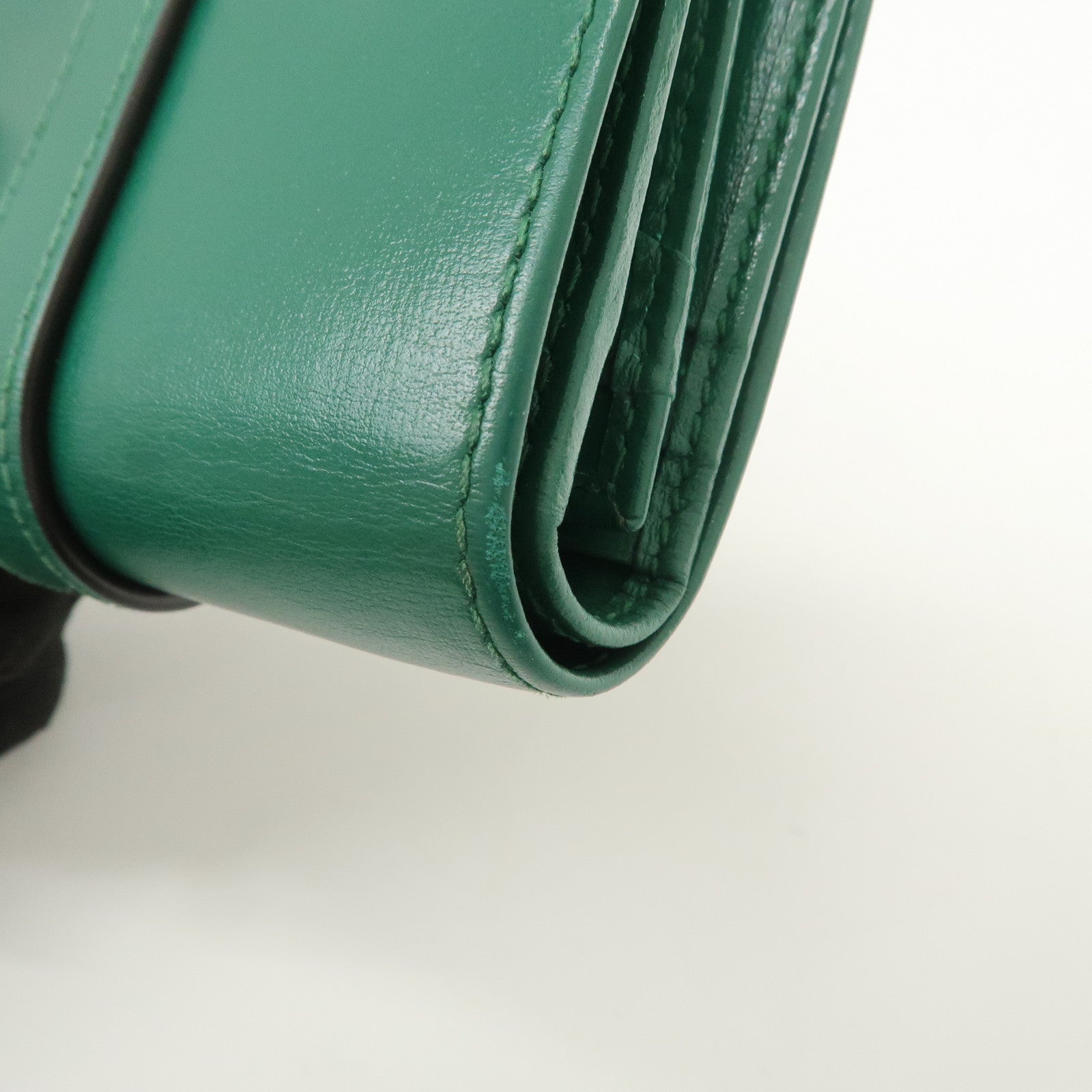 GUCCI Jackie 1961 Leather Bi-Fold Compact Wallet Green 645536