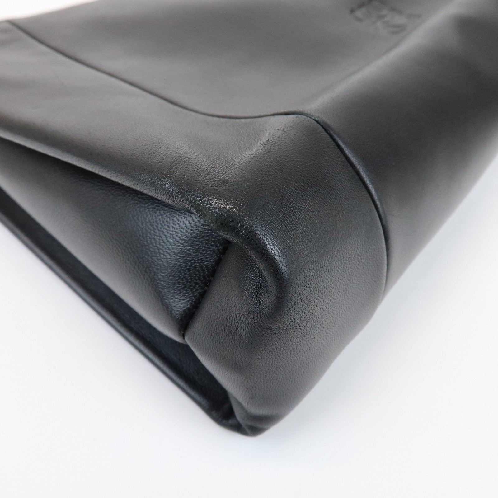 LOEWE Anagram Logo Nappa Leather Chain Shoulder Bag Hand Bag Black