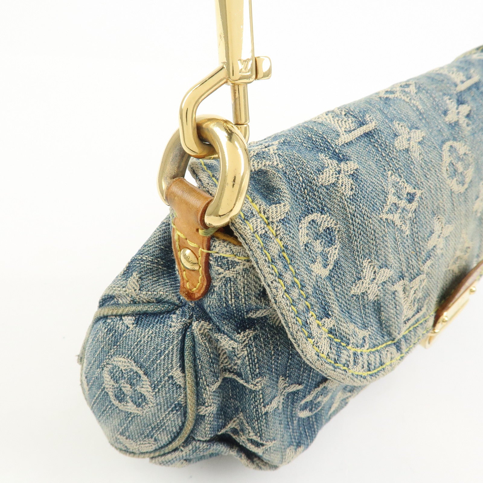 Louis Vuitton Monogram Denim Mini Pleaty Shoulder Bag Blue M95050