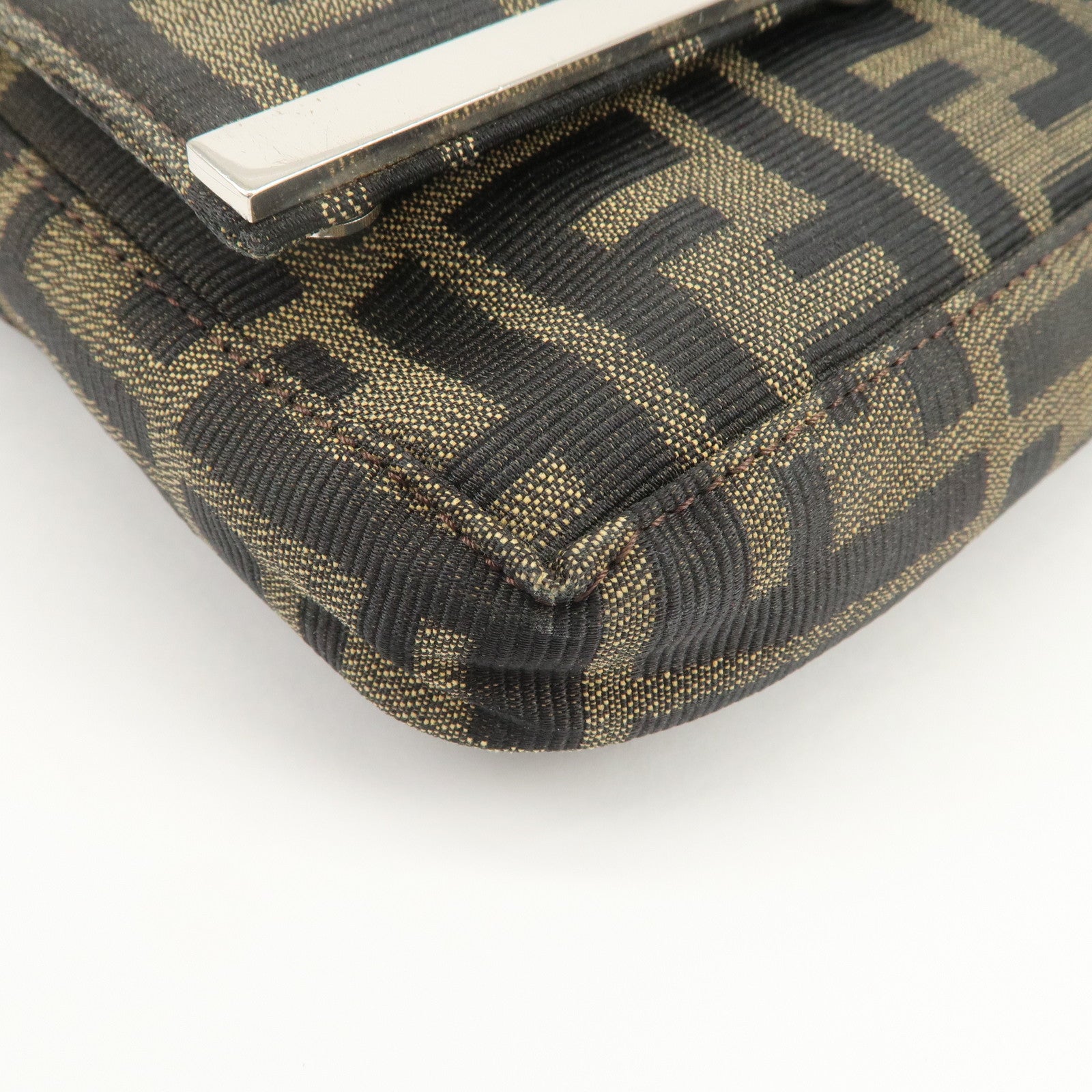 FENDI Zucca Canvas Leather Shoulder Bag Hand Bag Brown 26640