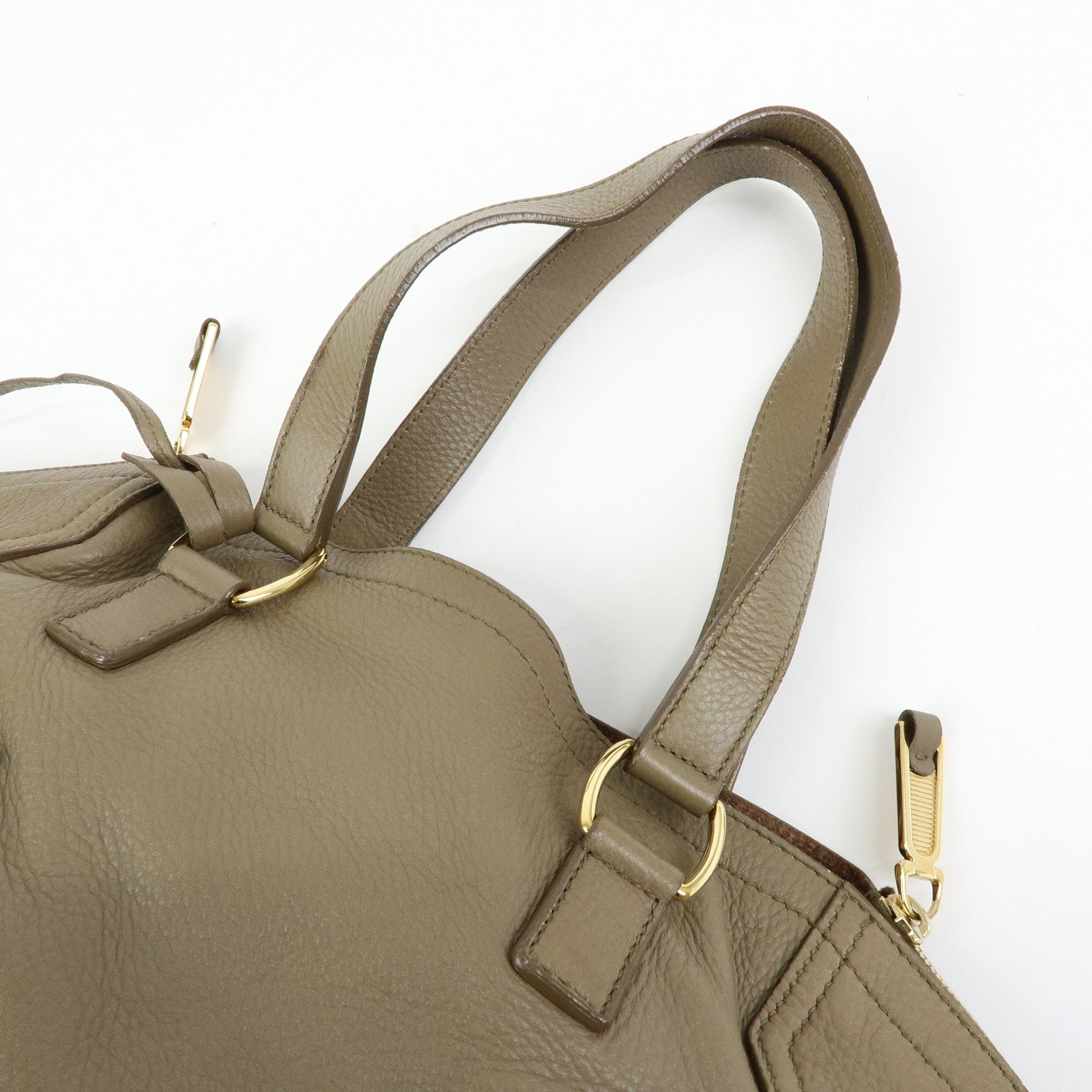 SAINT LAURENT PARIS Y Line Leather Tote Shoulder Bag Brown 257427