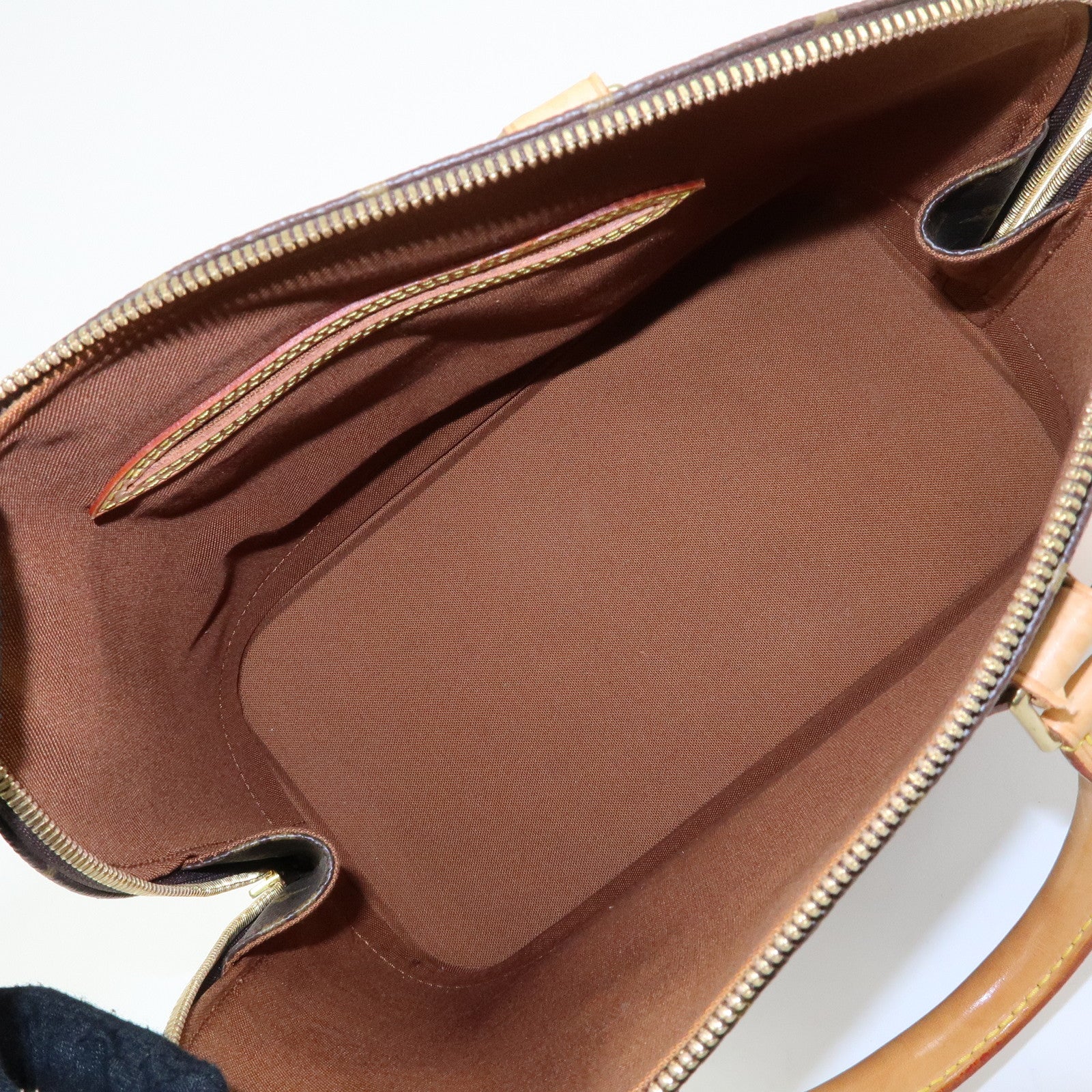 Louis Vuitton Monogram Canvas Leather Alma Hand Bag Brown M51130