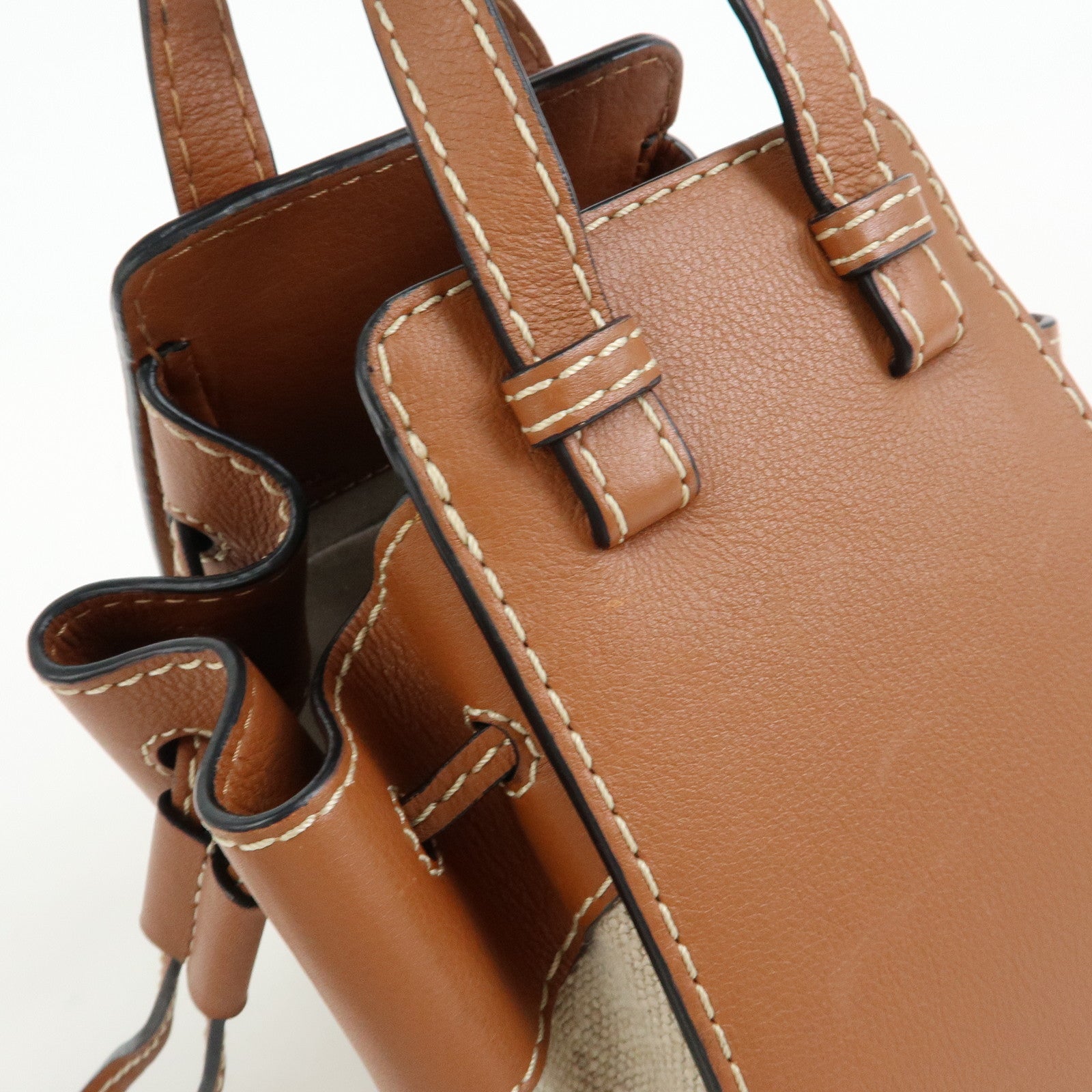 LOEWE Anagram Hammock Cotton Calf Leather Drawstring Mini 2Way Bag