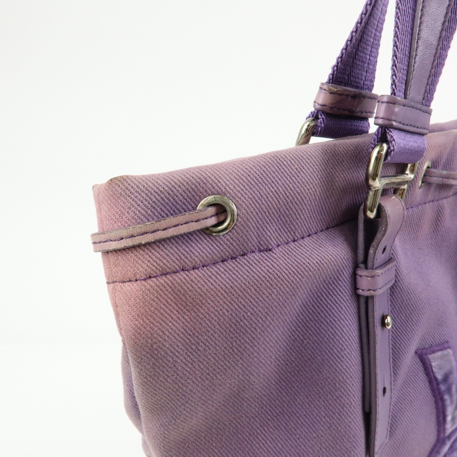 SAINT LAURENT PARIS Kahala Cassandra Canvas Tote Bag Purple 121631