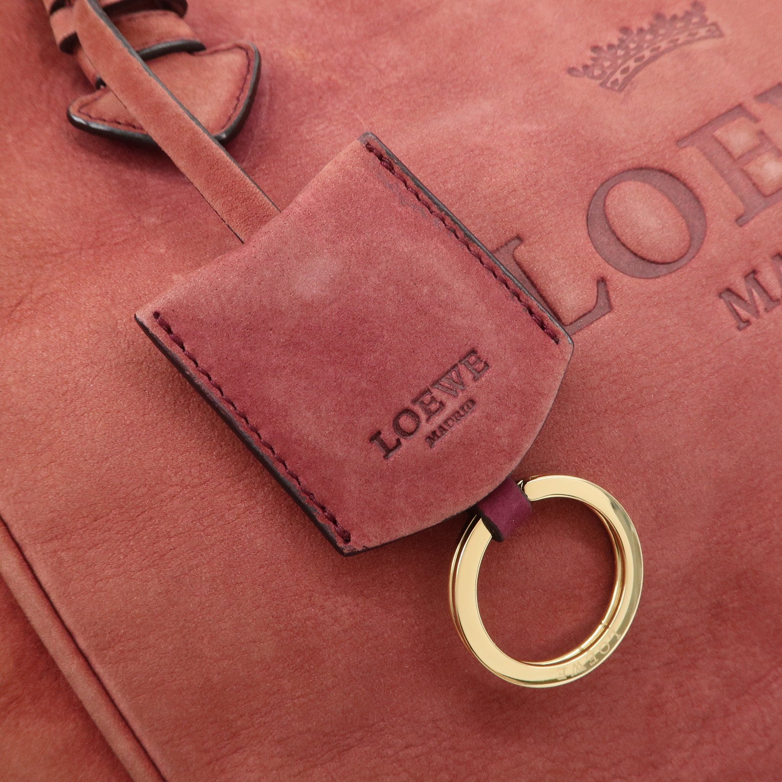 LOEWE Heritage Suede Tote Bag Shoulder Bag Brown