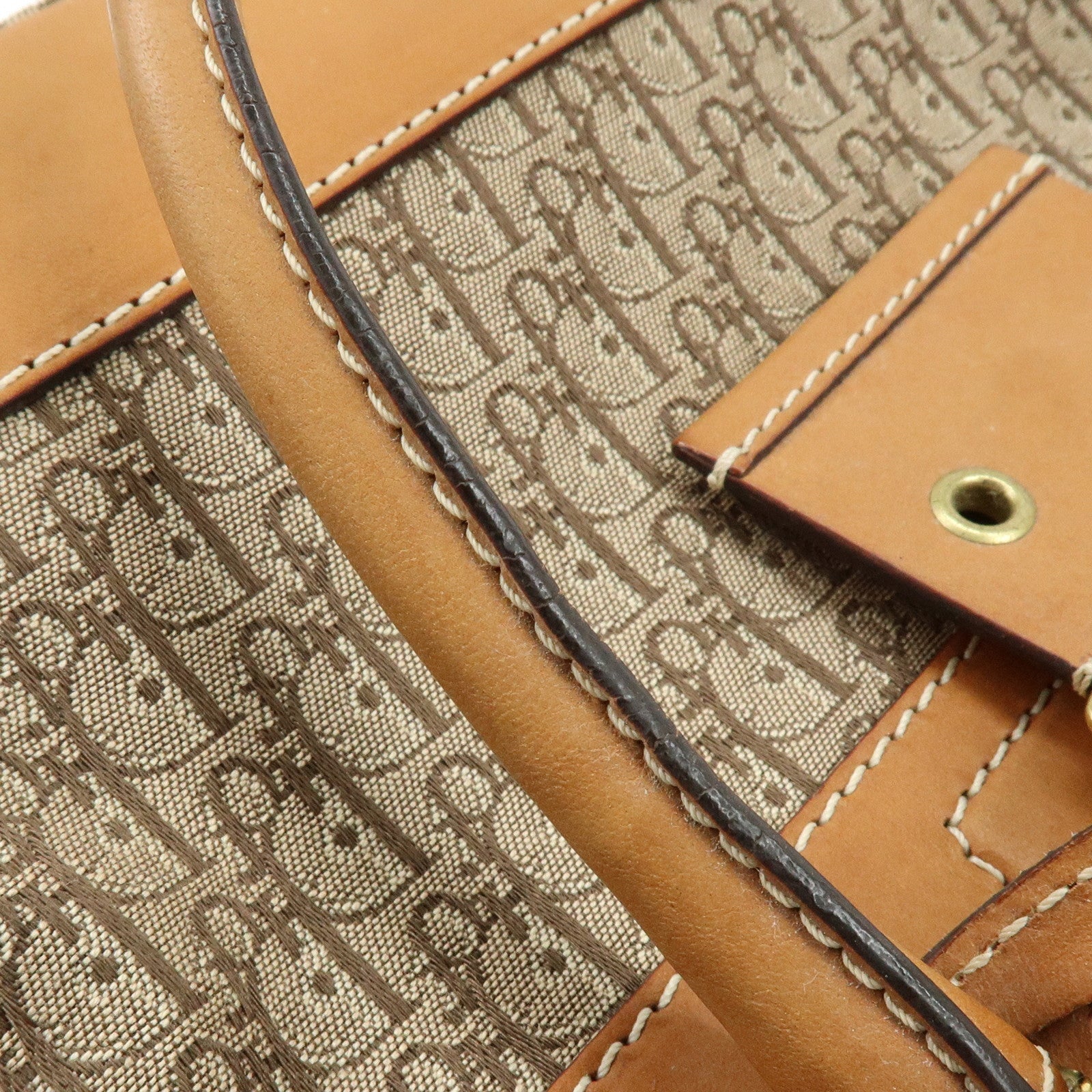 Christian Dior Trotter Street Chic Jacquard Canvas Leather Hand Bag